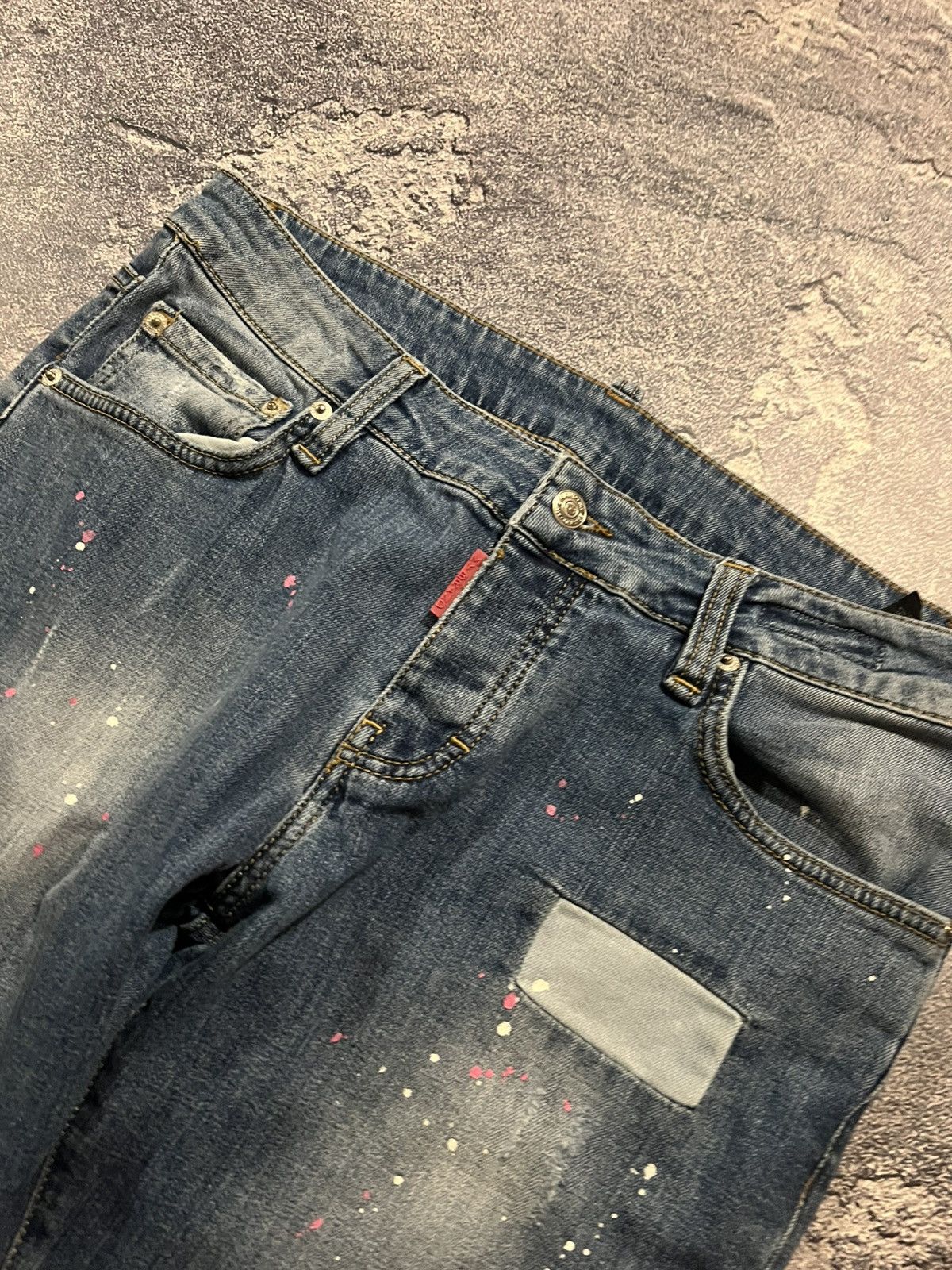 Japanese Brand Y2K Slim Jeans Swag In Paint / Archive Number Nine Style Size US 32 / EU 48 - 4 Thumbnail