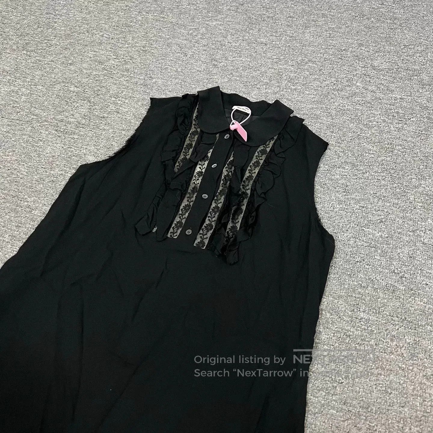 Miu Miu Miu Miu Black Lace Sleeveless Silk Dress. Size M / US 6-8 / IT 42-44 - 2 Thumbnail