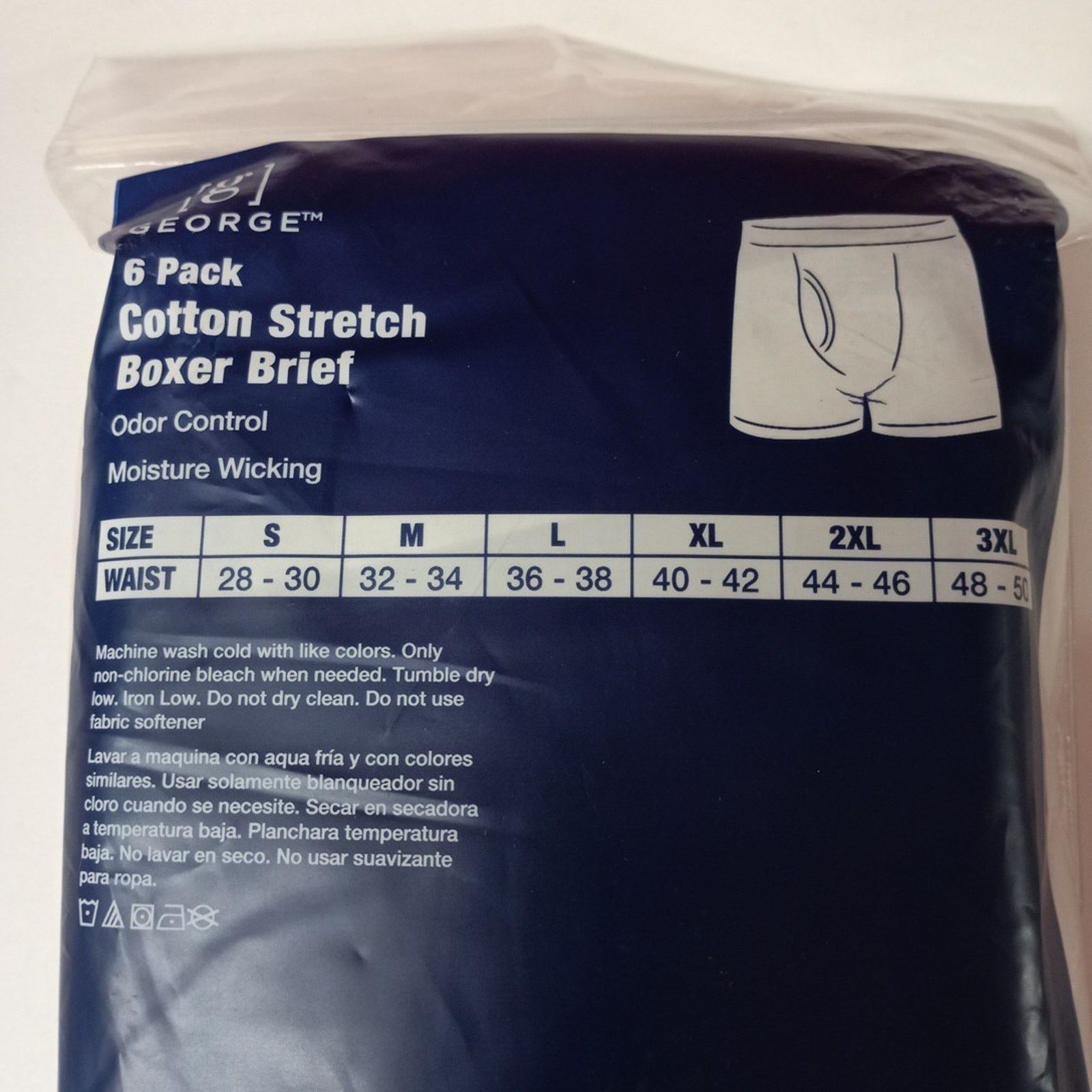 George George Boxer Briefs 6-Pack Men’s M 32-34 Moisture Wicking Size 32 - 3 Thumbnail