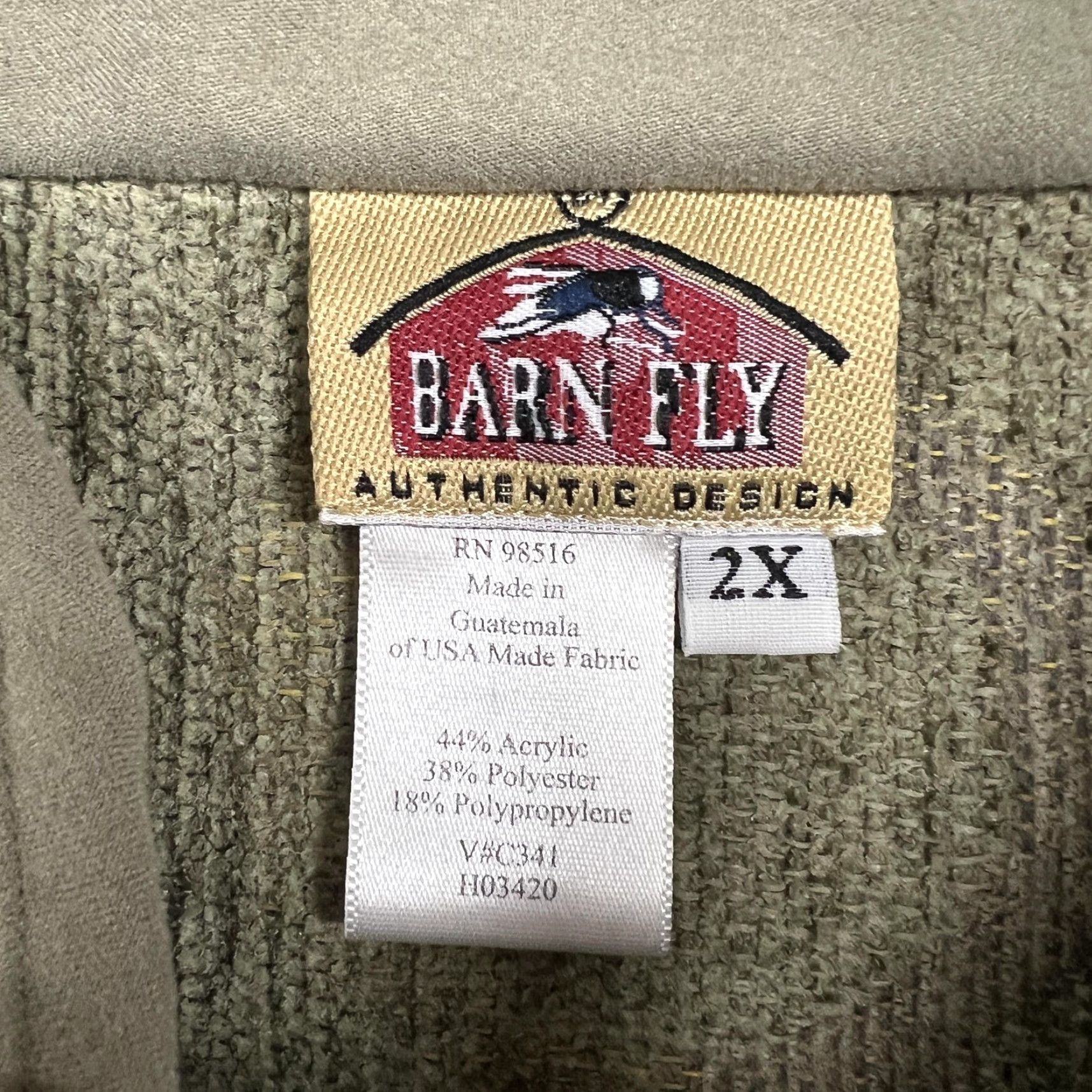 Vintage VINTAGE Barn Fly Jacket Womens 2X Green Geometric Leaf Zip Tapestry Collared Size XXL / US 16-18 / IT 52-54 - 4 Thumbnail
