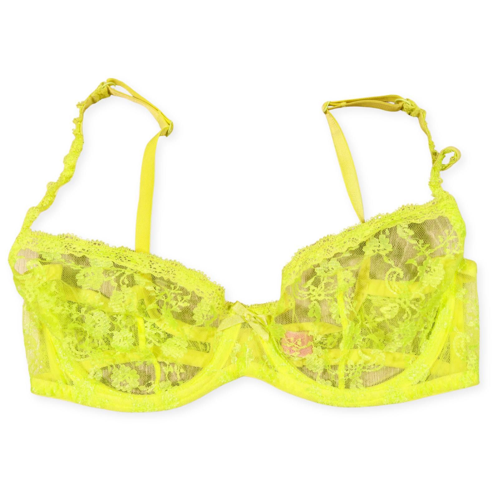 Agent Provocateur Knickers Forever Neon Yellow Lace Bra 32D Size ONE SIZE - 2 Thumbnail