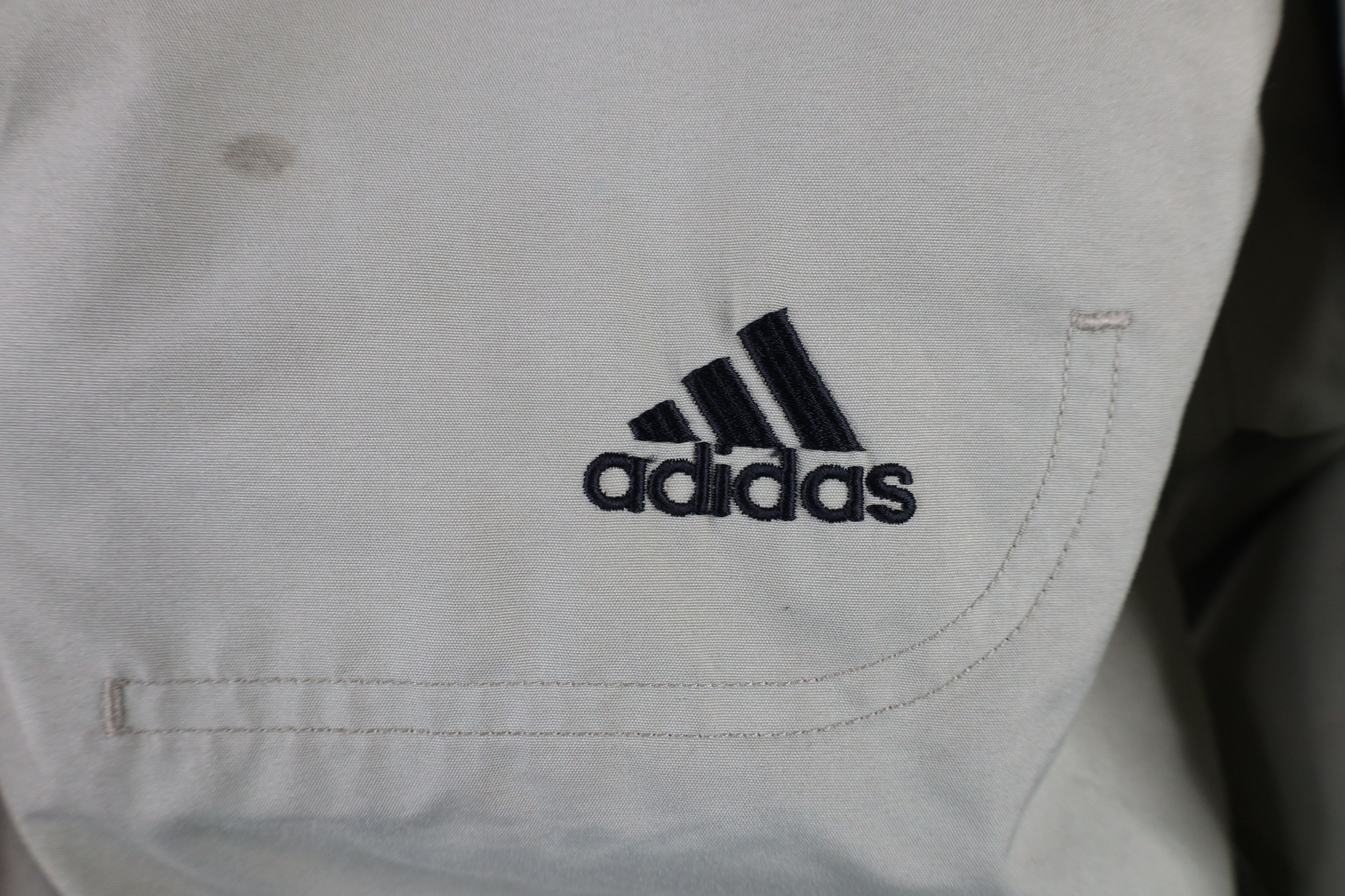 Adidas × Vintage Vintage 90s Adidas Spell Out Lined Windbreaker Jacket Green Size US L / EU 52-54 / 3 - 4 Thumbnail