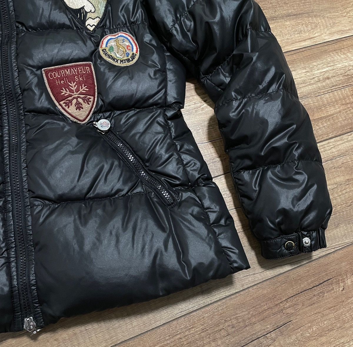 Limited Moncler Badia Alpes Patchwork Black Down Jacket