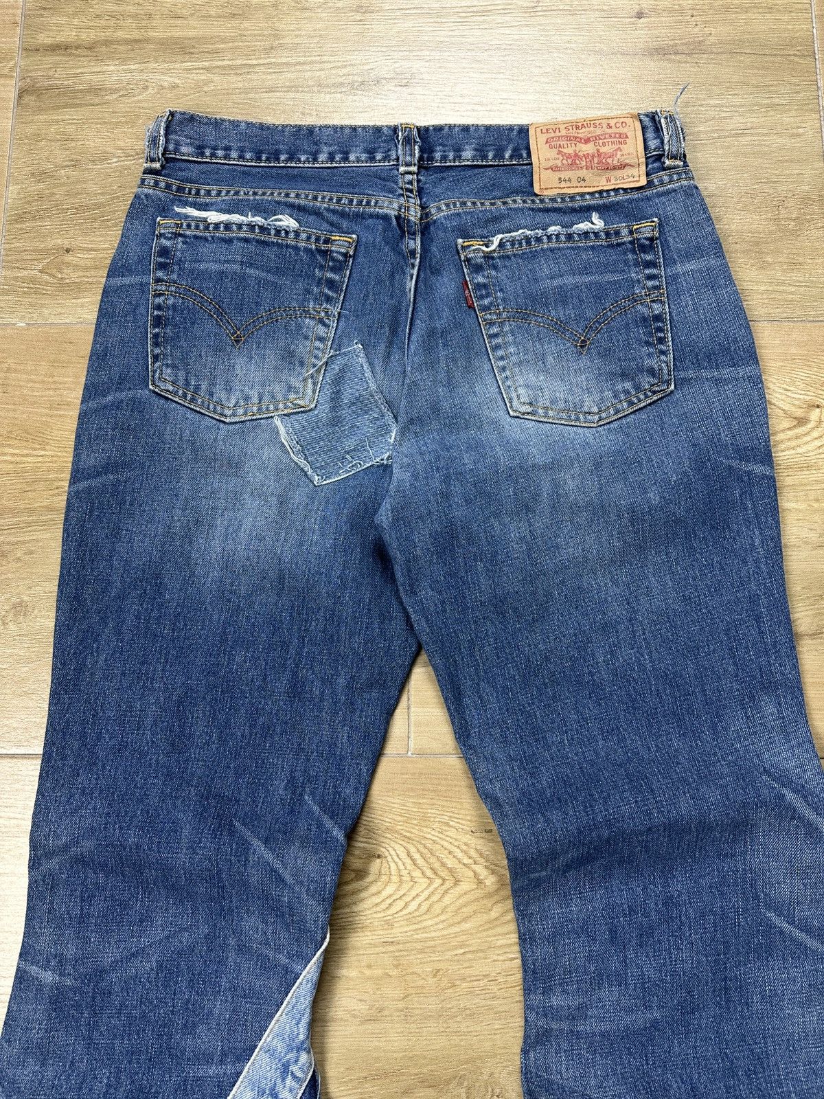 Levi's × Vintage Vintage Y2K Custom Levi’s Patchwork Flared Bootcut Jeans Size 30" / US 8 / IT 44 - 16 Thumbnail