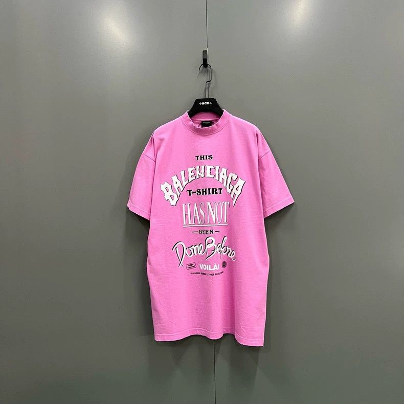 Balenciaga Balenciaga Pink letter logo printed short sleeve Size US L / EU 52-54 / 3 - 1 Thumbnail
