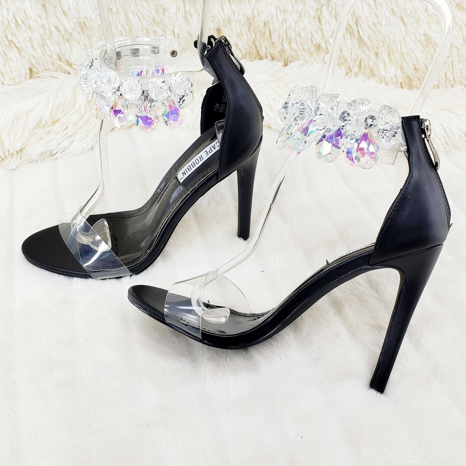 Other Cape Suzy 54 Black Matte & Gemstone Ankle Strap 4.5" High He Size US 11 / IT 41 - 5 Thumbnail