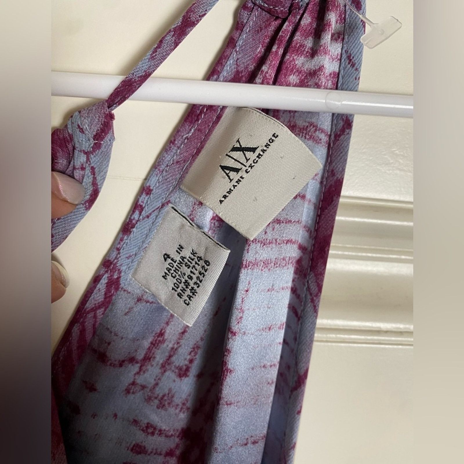 Armani Exchange ARMANI EXCHANGE 100% SILK SHEATH DRESS 4 Size S / US 4 / IT 40 - 5 Thumbnail