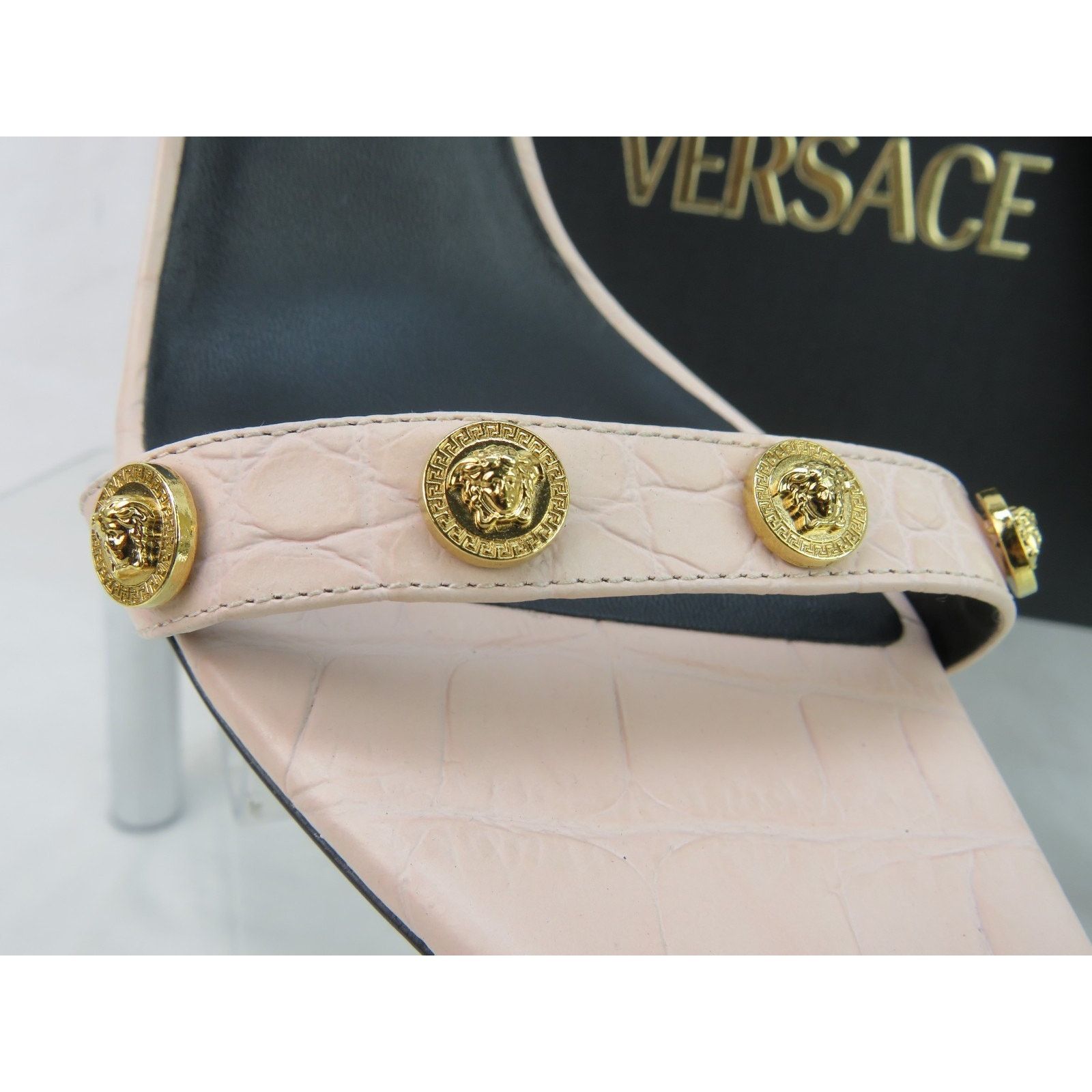 Versace VERSACE SOFT PINK LEATHER MEDUSA HEAD LOGO SANDALS PUMPS 40 Size US 10 / IT 40 - 5 Thumbnail