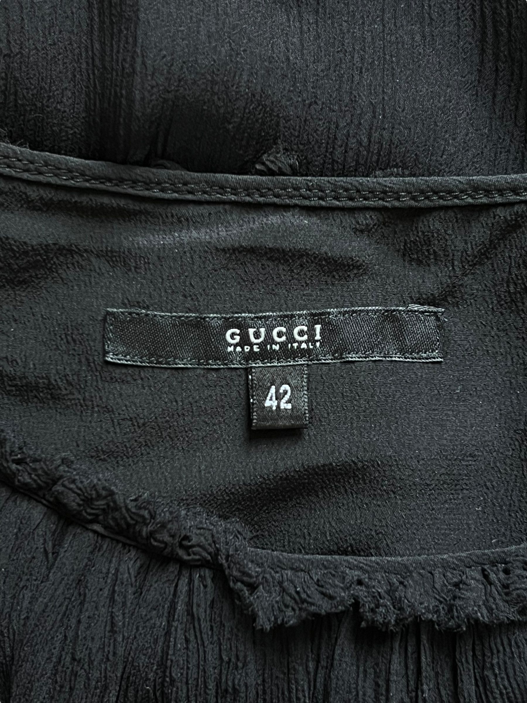 Gucci Gucci by Tom Ford 2001 Black Silk Top Size M / US 6-8 / IT 42-44 - 5 Thumbnail