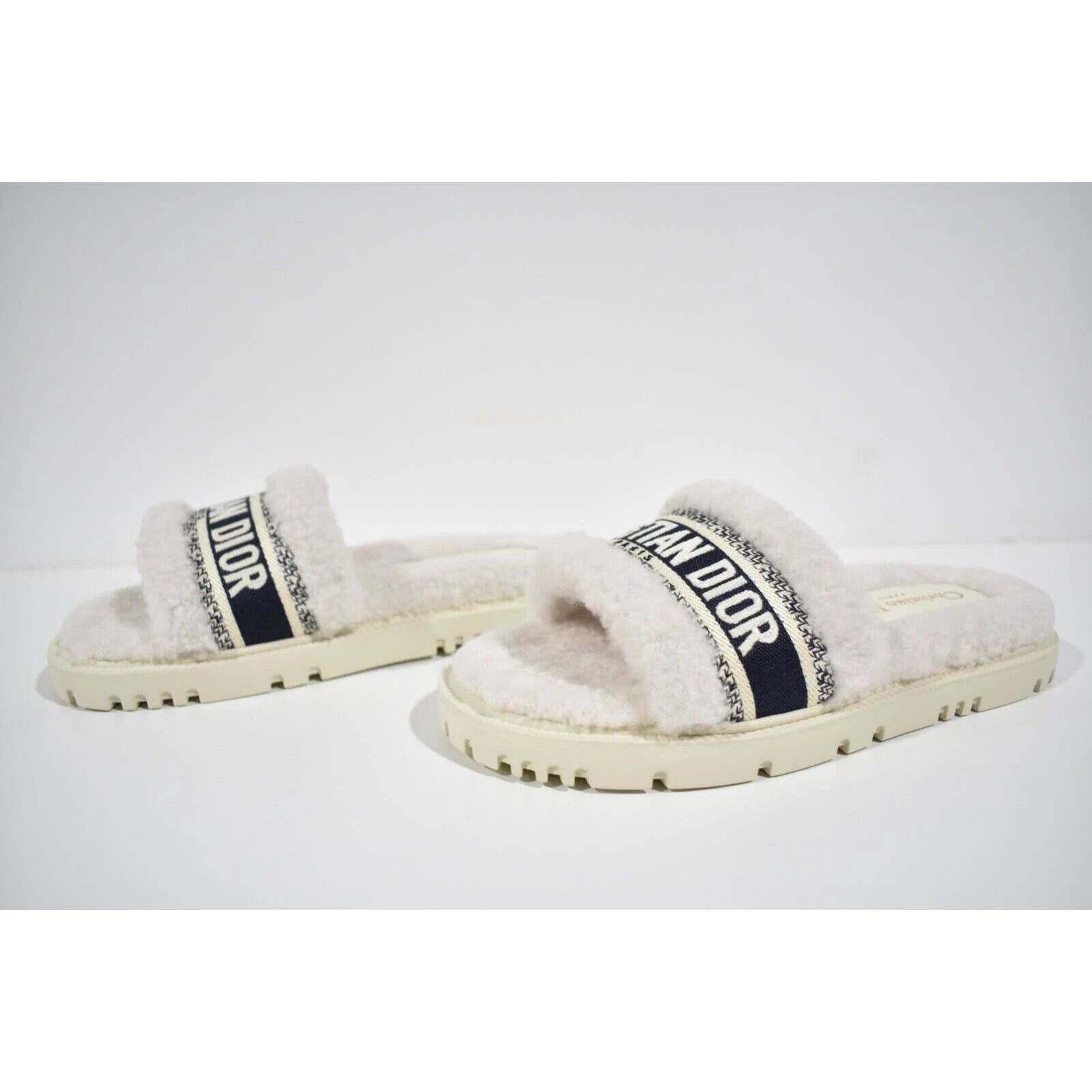 Dior Christian Dior Dway Blue White Shearling Fur Logo Chunky Size US 11 / IT 41 - 10 Thumbnail