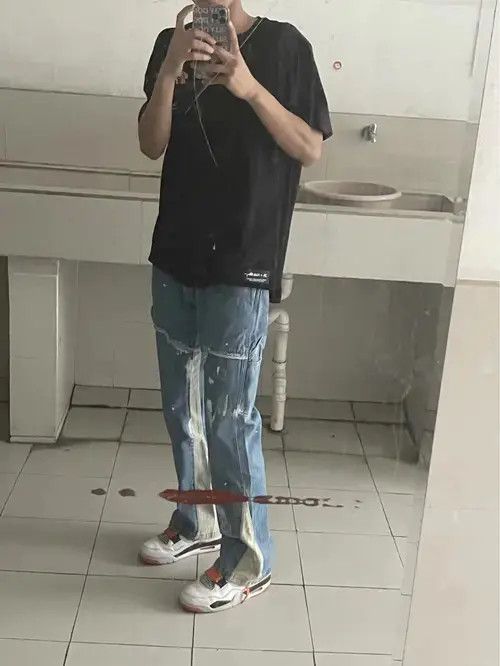 Japanese Brand High Street Straight Loose Micro Flared Pants Size US 28 / EU 44 - 4 Thumbnail