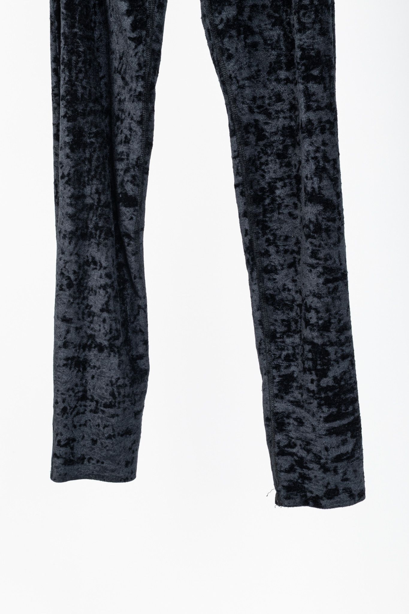 Balenciaga Balenciaga Demna Black Crushed-Velvet Draped-Front Leggings Size 25" / US 0 / IT 36 - 5 Thumbnail