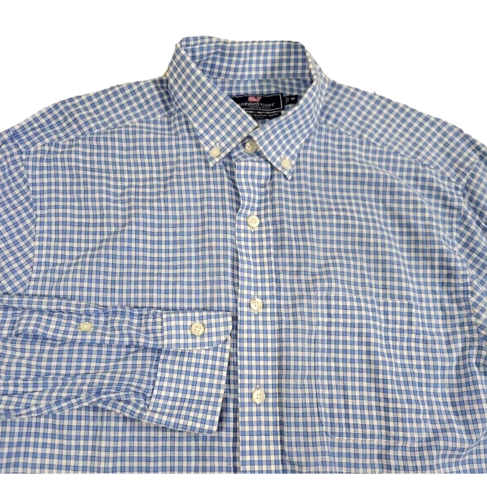 Vineyard hotsell Vines Men's Small Blue Plaid Slim Fit Murray Button Up Shirt