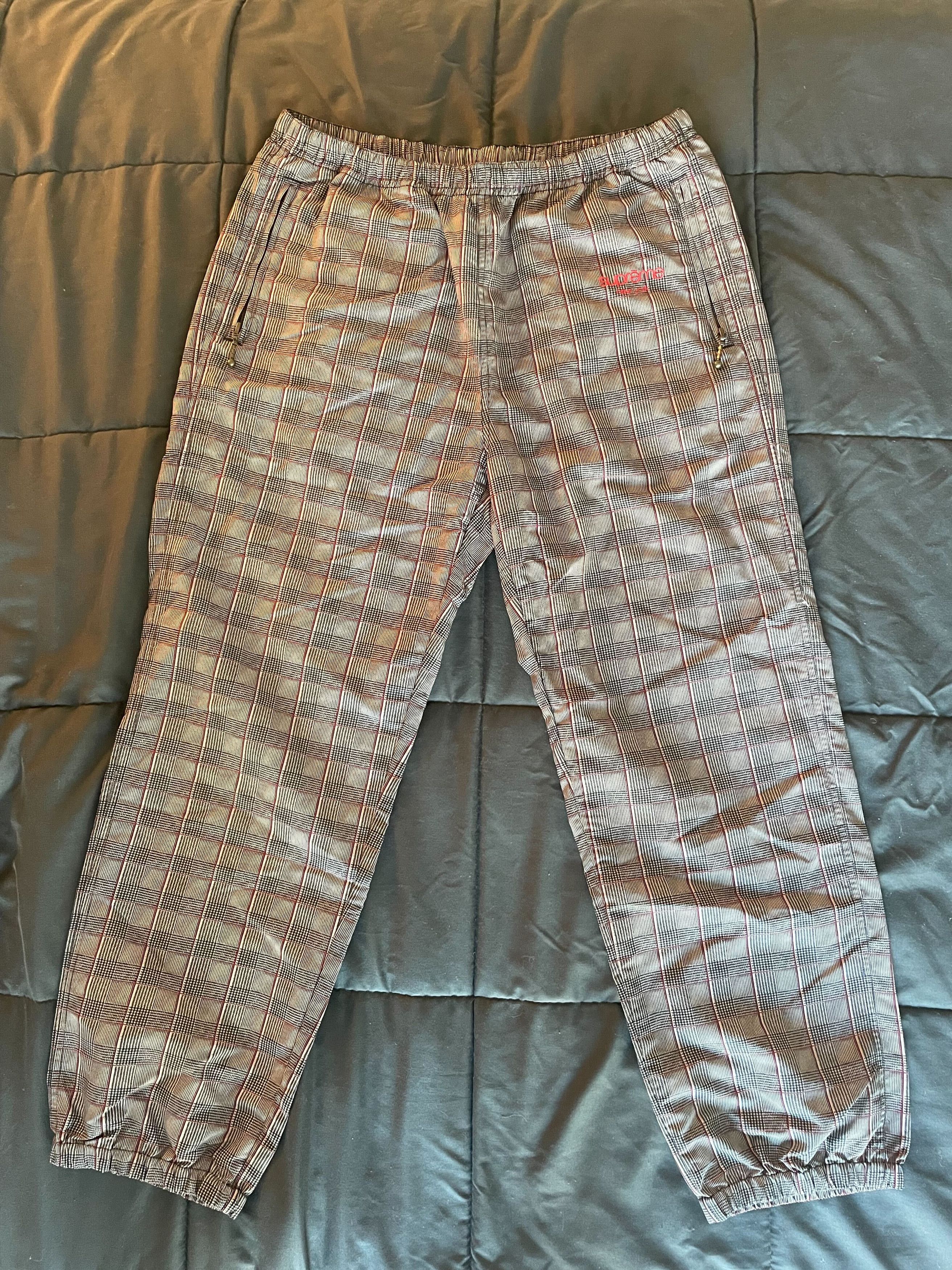 image of Medium - Supreme Nylon Track Pant - Tan Glen Plaid - New, Men's (Size 32)