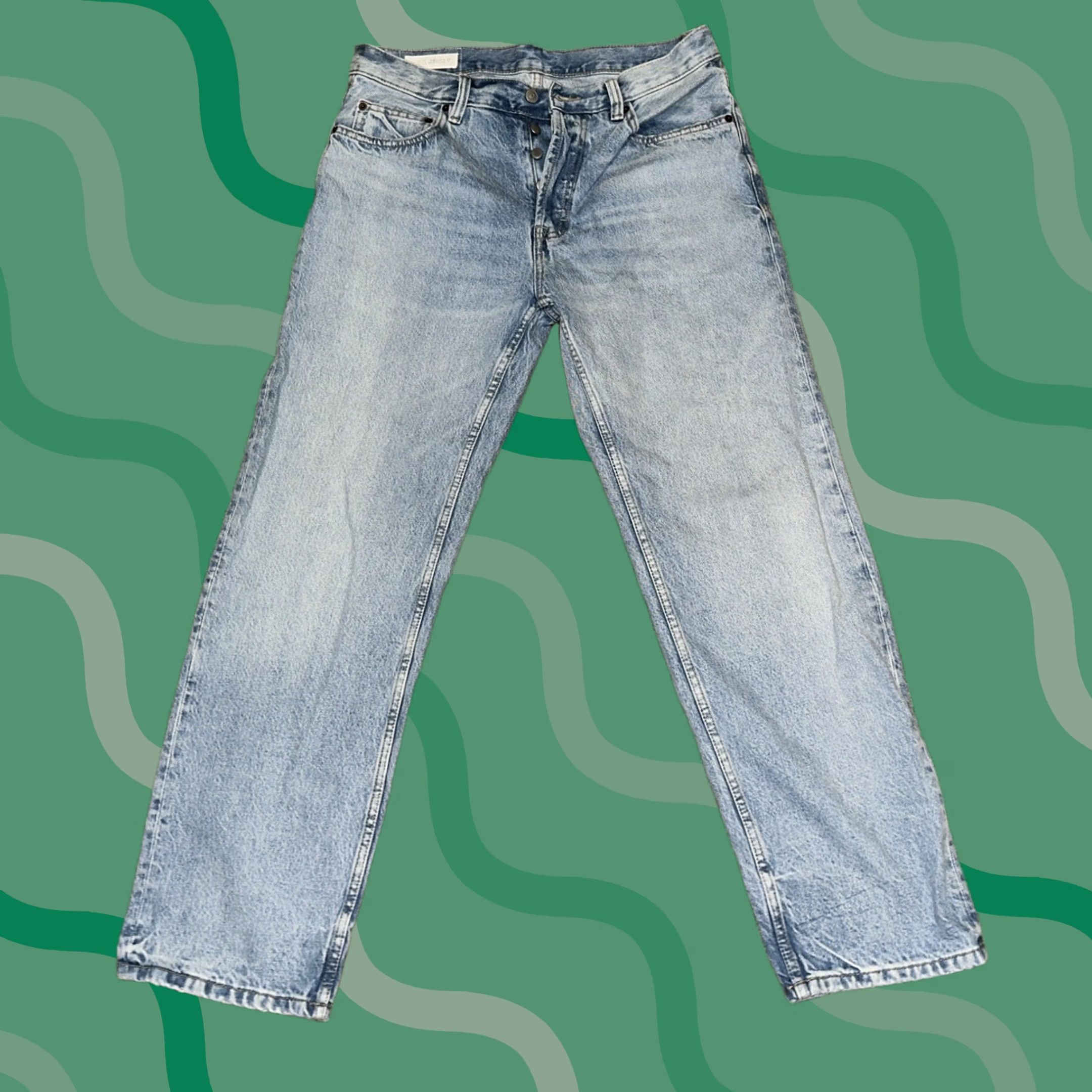 Zara Zara Jeans Mens Straight Leg Blue Button Fly Grunge Skater Y2K 32x29 Size US 32 / EU 48 - 1 Thumbnail