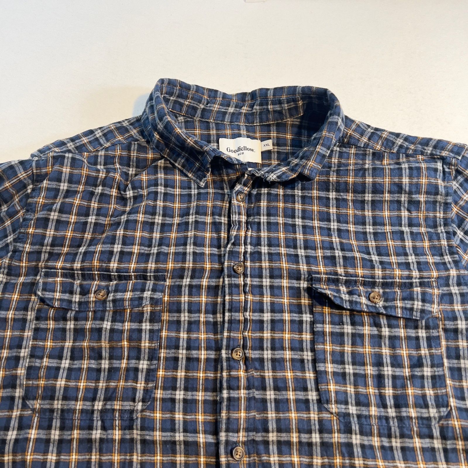 Other Goodfellow &Co Flannel Button Shirt Men XXL Blue Brown Plaid Size US XXL / EU 58 / 5 - 4 Thumbnail