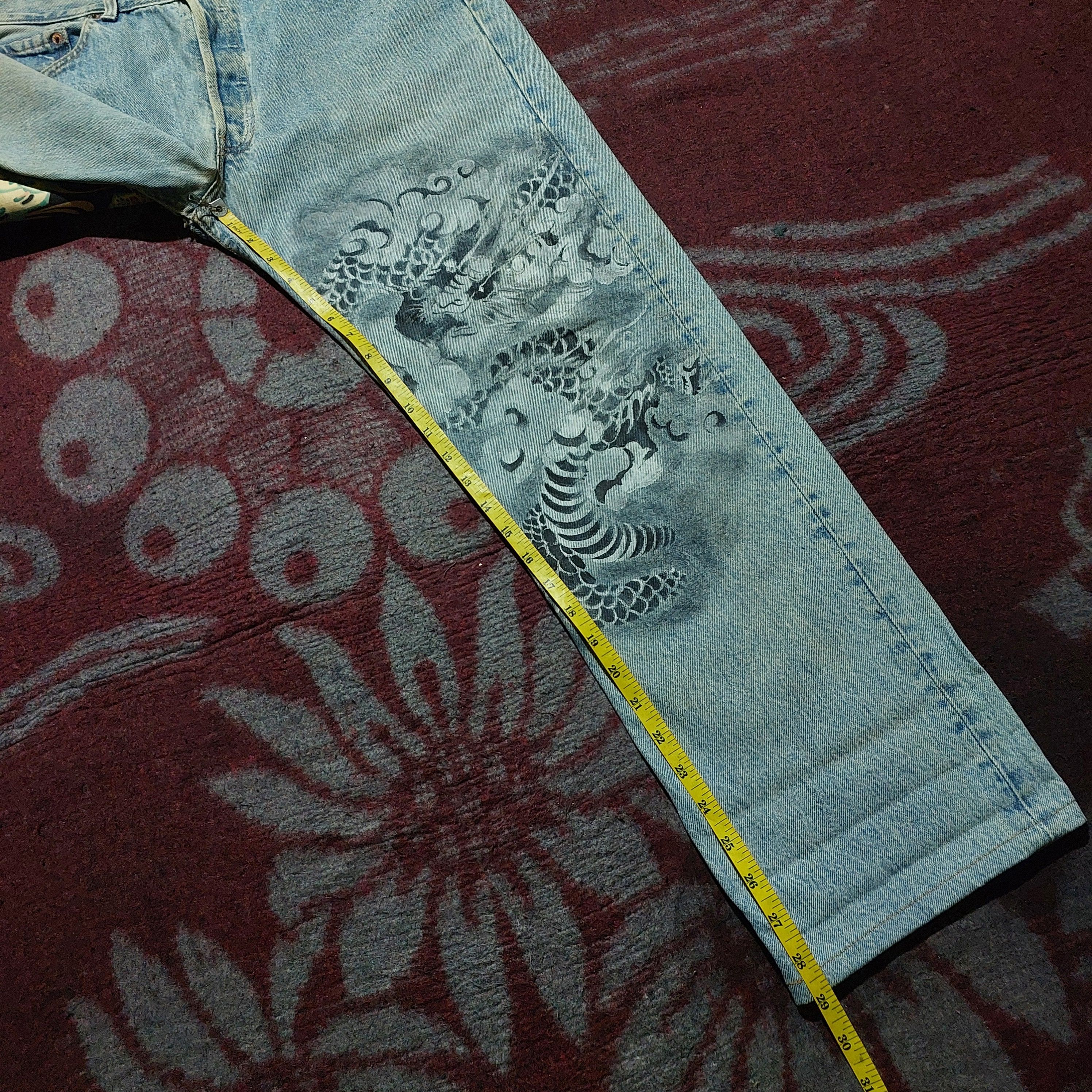Levi's Vintage 501 Levi's custom tiger art japan sakura denim Size US 34 / EU 50 - 15 Thumbnail