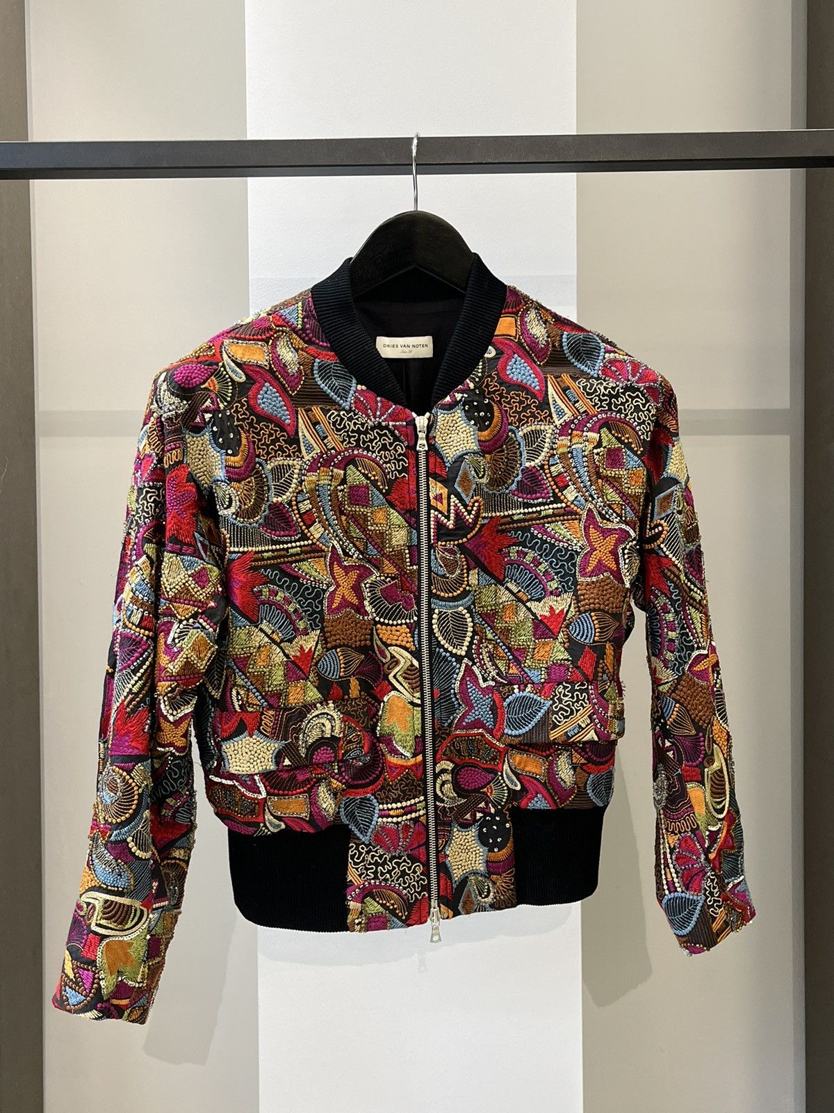 image of Dries Van Noten Sequin Embroidered Bomber Jacket, Women's (Size XS)
