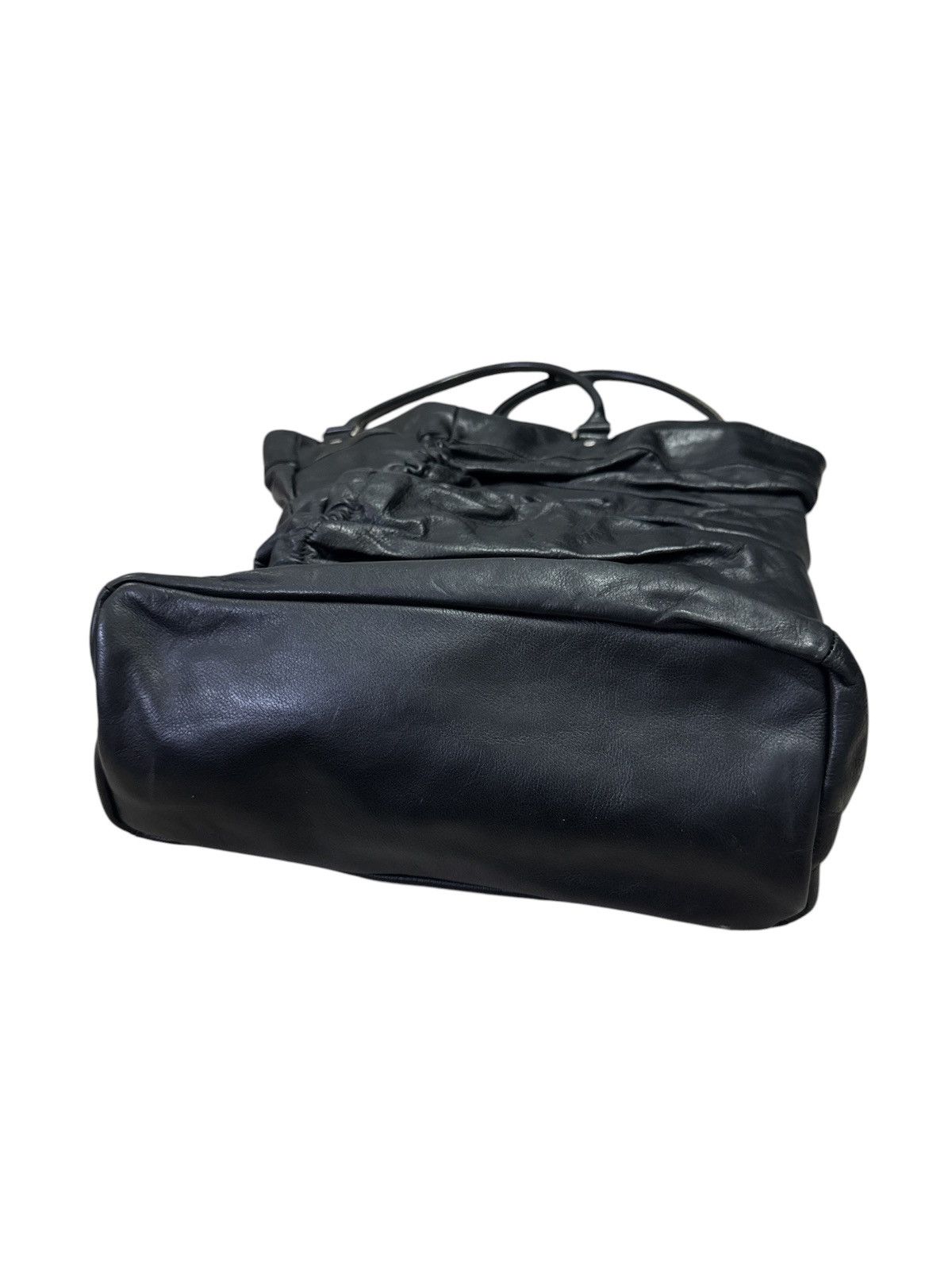 Junya Watanabe JUNYA WATANABLE ‘CRUMPLED LEATHER’ BLACK CALFSKIN TOTE BAG Size ONE SIZE - 3 Thumbnail