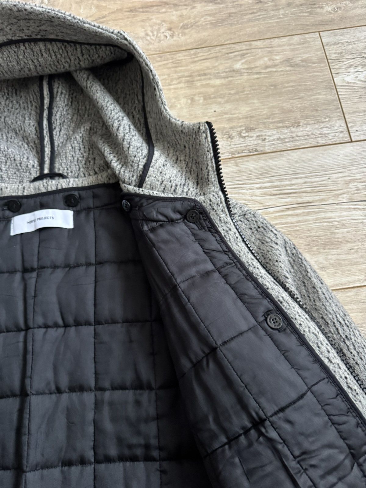 Norse Projects Norse Projects Signet Felt Hooded Coat – Grey Wool Size XS / US 0-2 / IT 36-38 - 9 Thumbnail