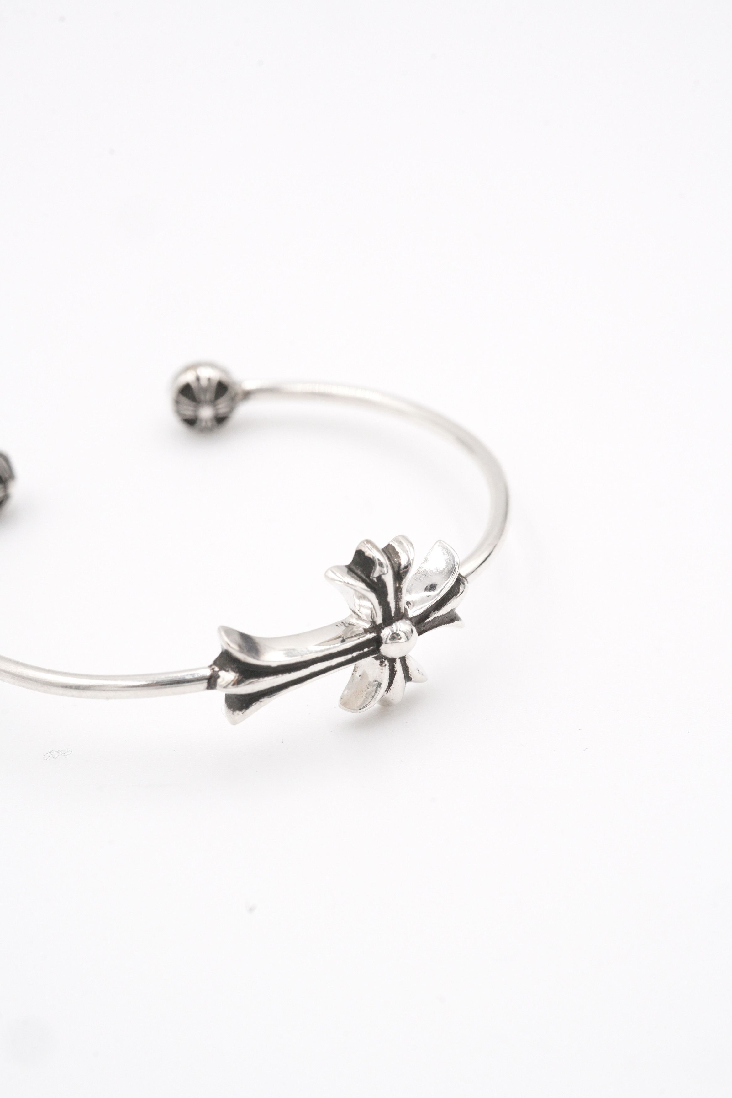 Chrome Hearts Chrome Hearts 925 Silver Tiny Cross Cuff Bracelet Size ONE SIZE - 6 Thumbnail