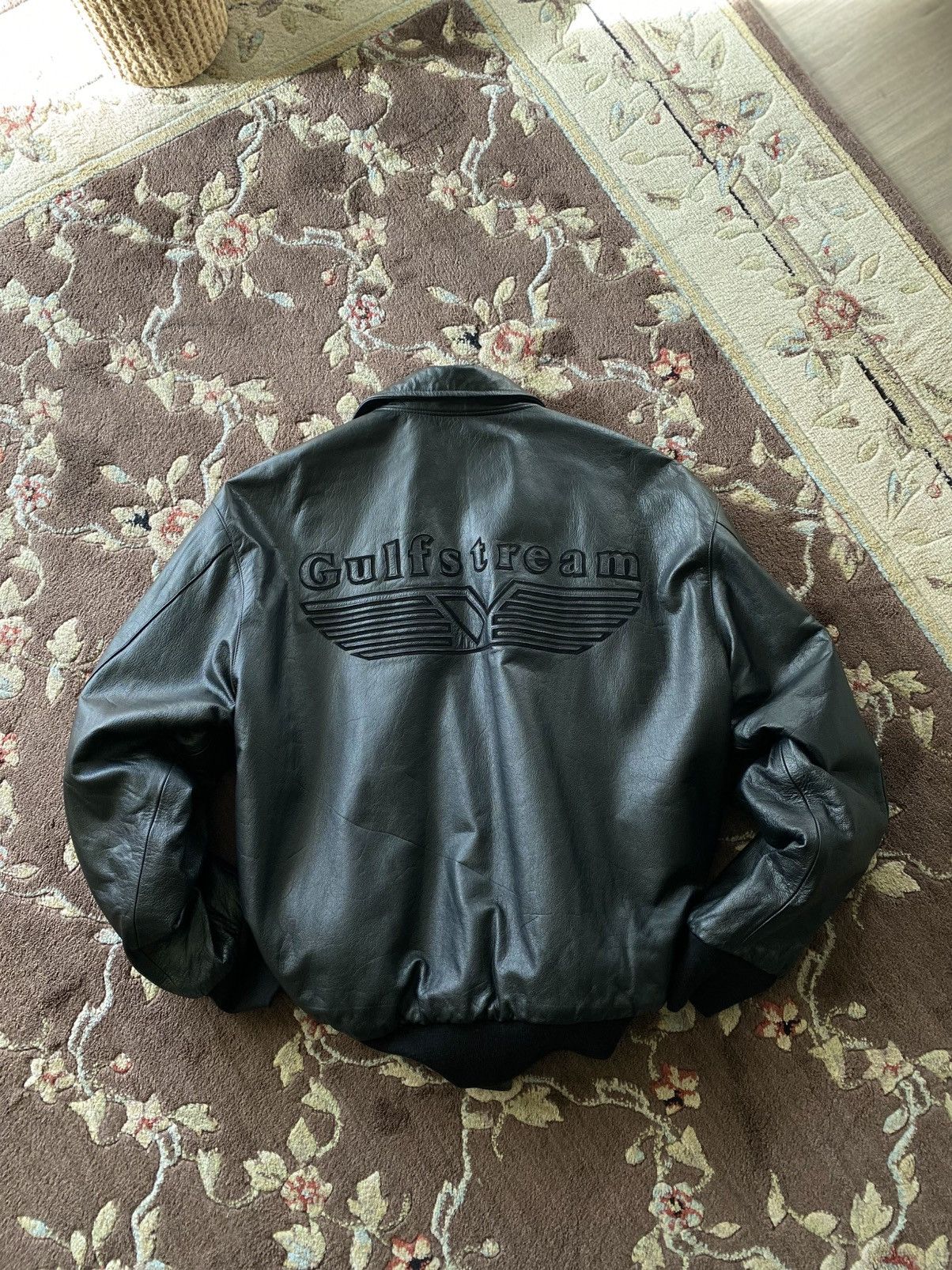 JH Design Vintage Gulfstream Leather Flight Jacket Made in USA Size US XL / EU 56 / 4 - 2 Thumbnail