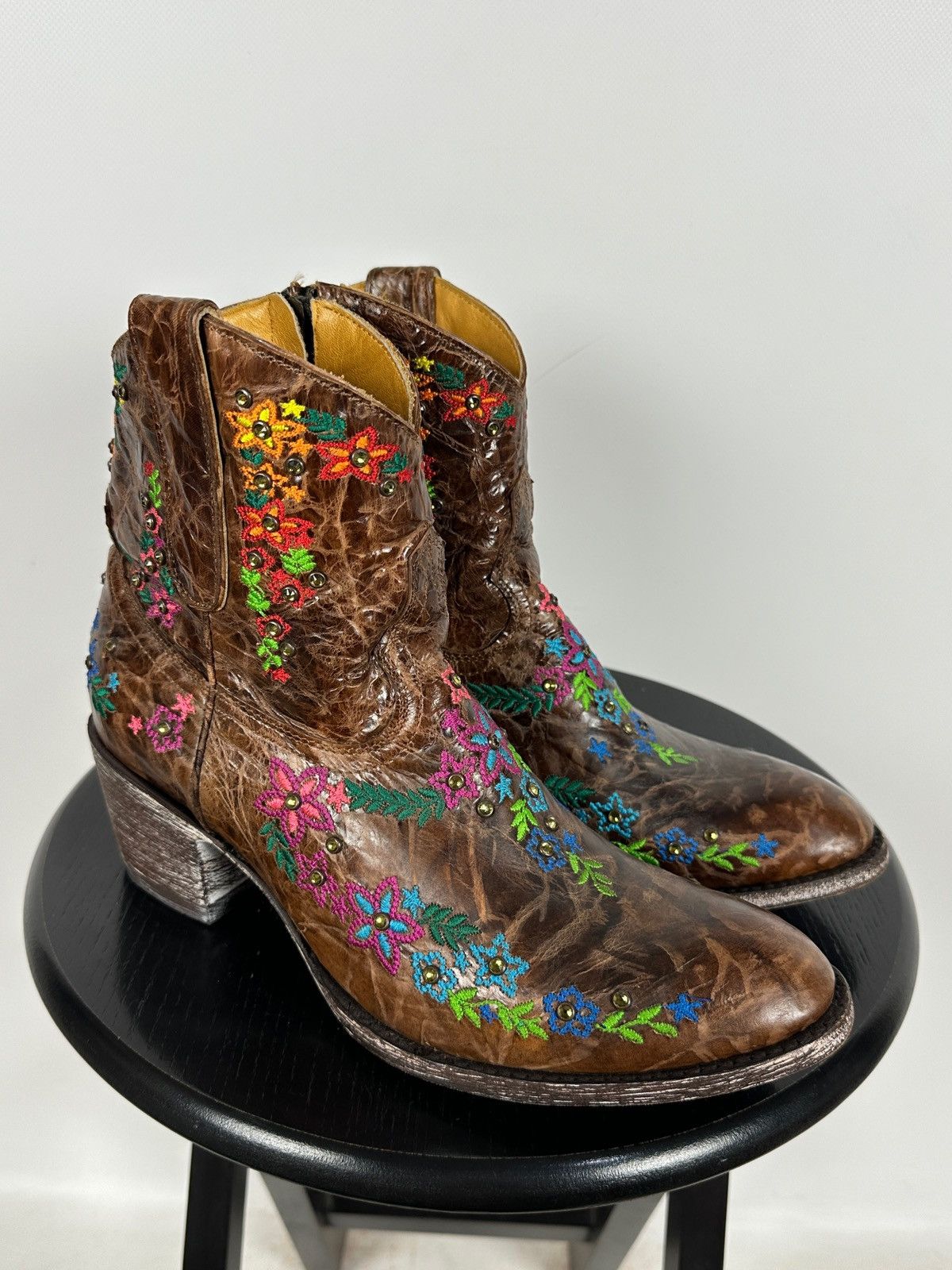 Old Gringo Mexicana Old Gringo Sora Leather Cowboy Floral Ankle Boots Size US 9.5 / IT 39.5 - 1 Thumbnail