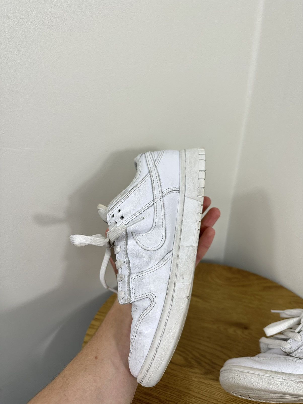 Nike Vintage Nike Dunk Low Triple White Streetwear Drill Sneakers Size US 8 / IT 38 - 4 Thumbnail