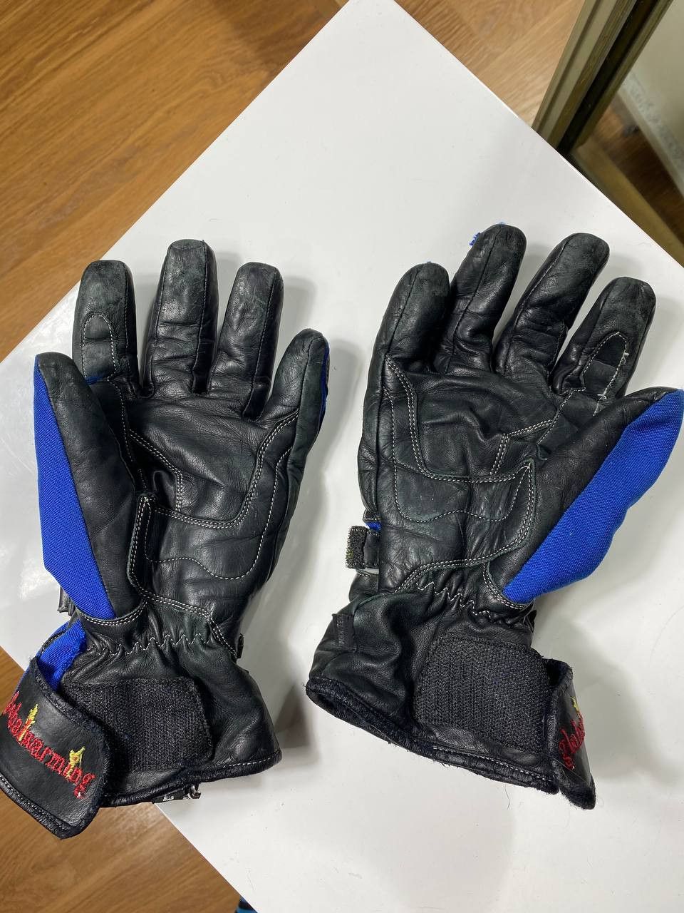 Leather Vintage moto gloves avant garde leather y2k Size ONE SIZE - 6 Thumbnail