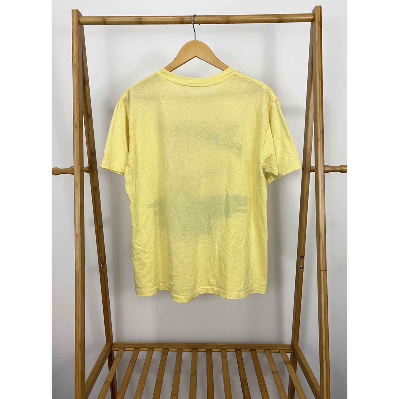 Vintage VTG 80s The Fisherman Novelty Thin Burnout Bold Graphic T-Shirt XL Men Yellow Short Sleeve Shirt Mens Booled? Size US XL / EU 56 / 4 - 7 Thumbnail