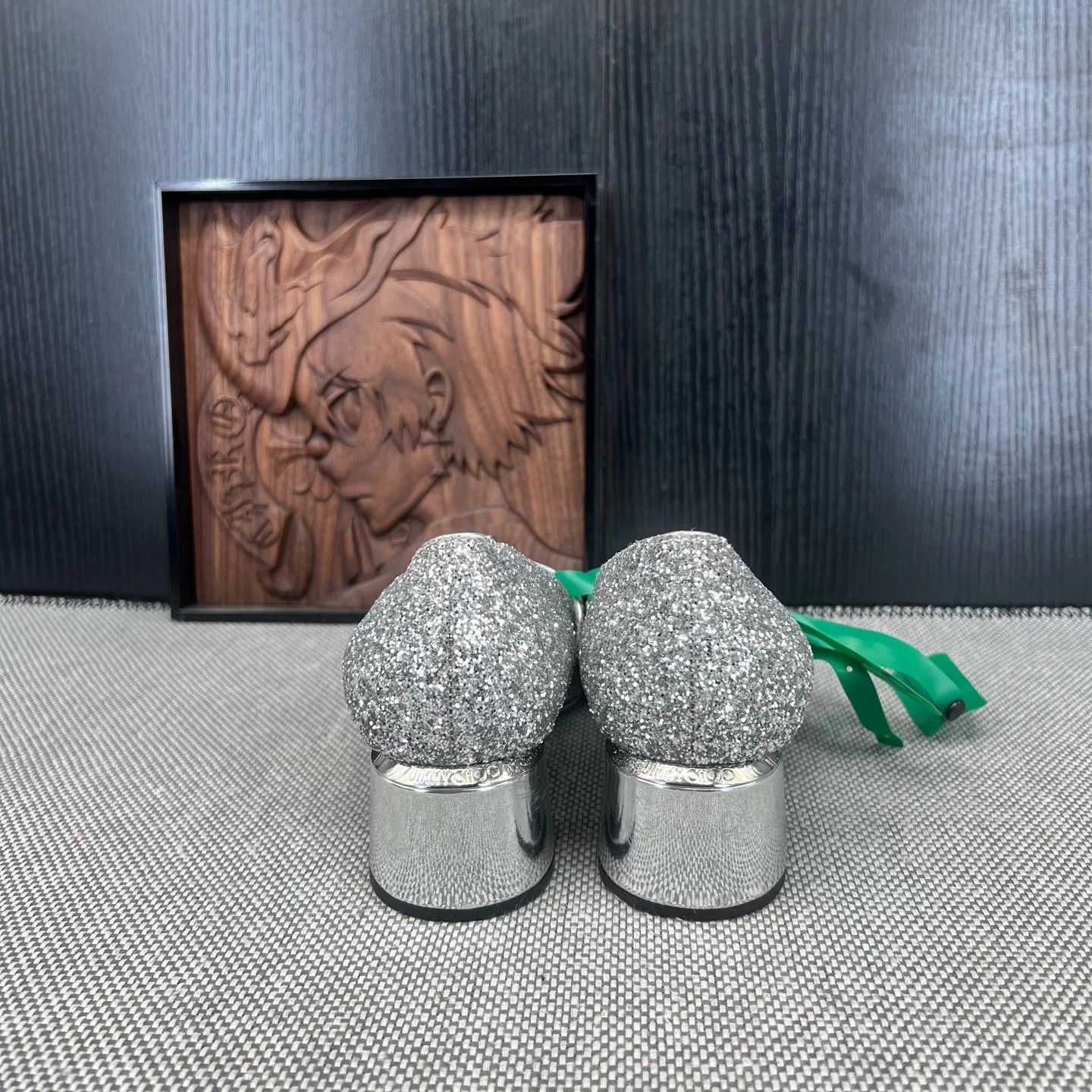 Jimmy Choo Jimmy Choo Elisa Sequin Silver Heels Size 37 with Box Size US 6 / IT 36 - 6 Thumbnail