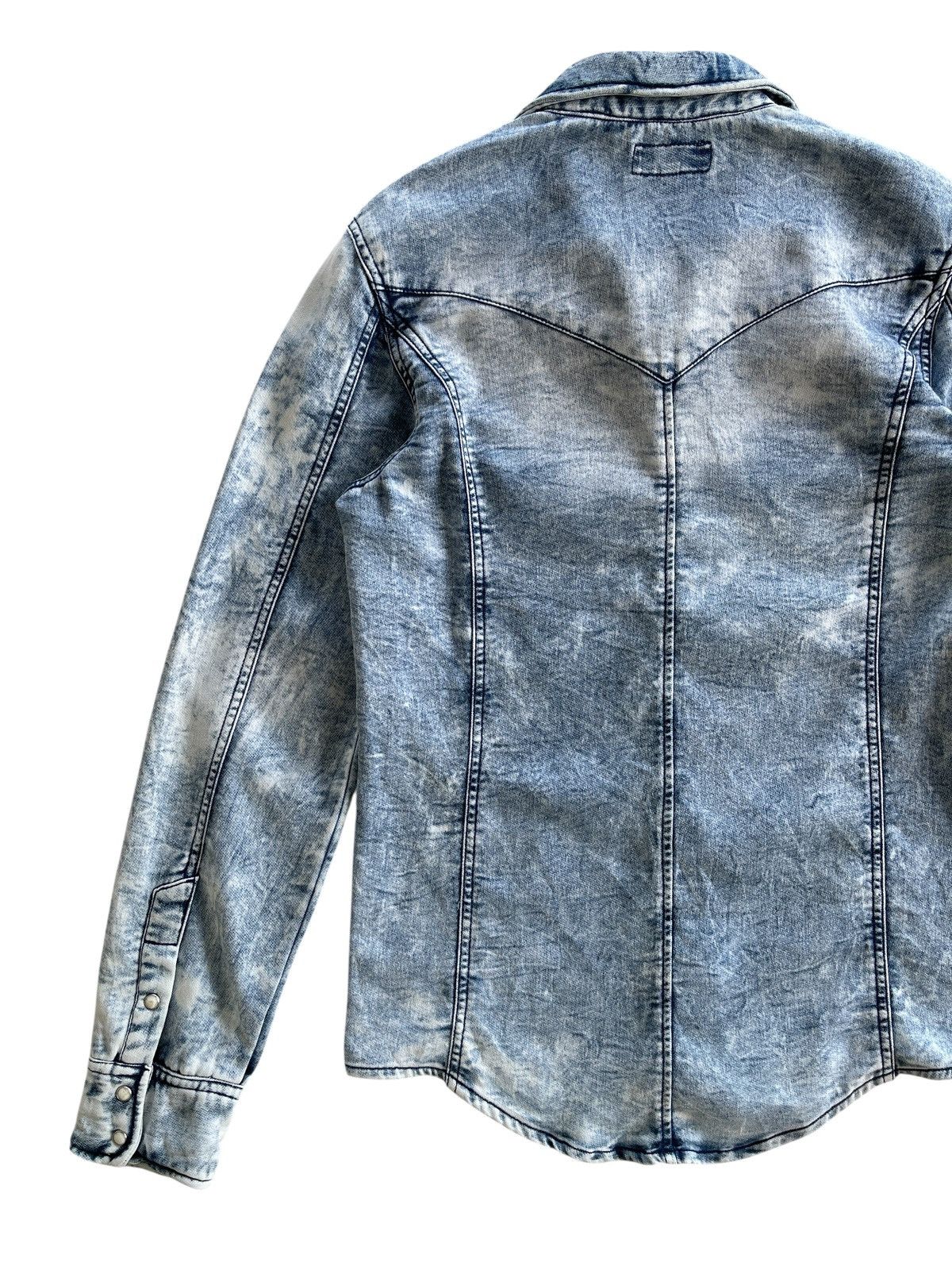 In The Attic Acid Washed Denim Western Shirt Size US S / EU 44-46 / 1 - 10 Thumbnail