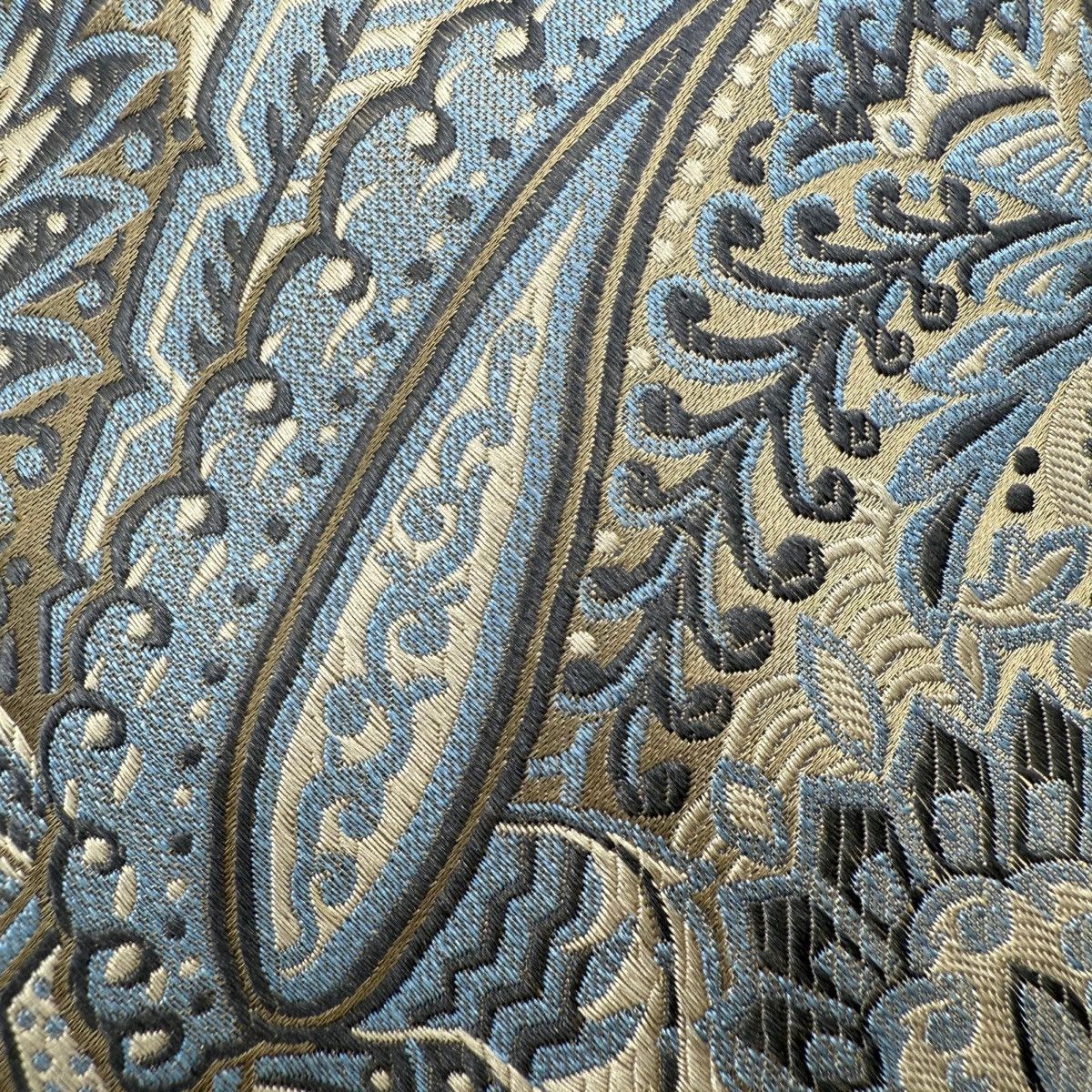Other Beau Brummel Silk Tie, Blue & Taupe Paisley, Like New Size ONE SIZE - 3 Thumbnail