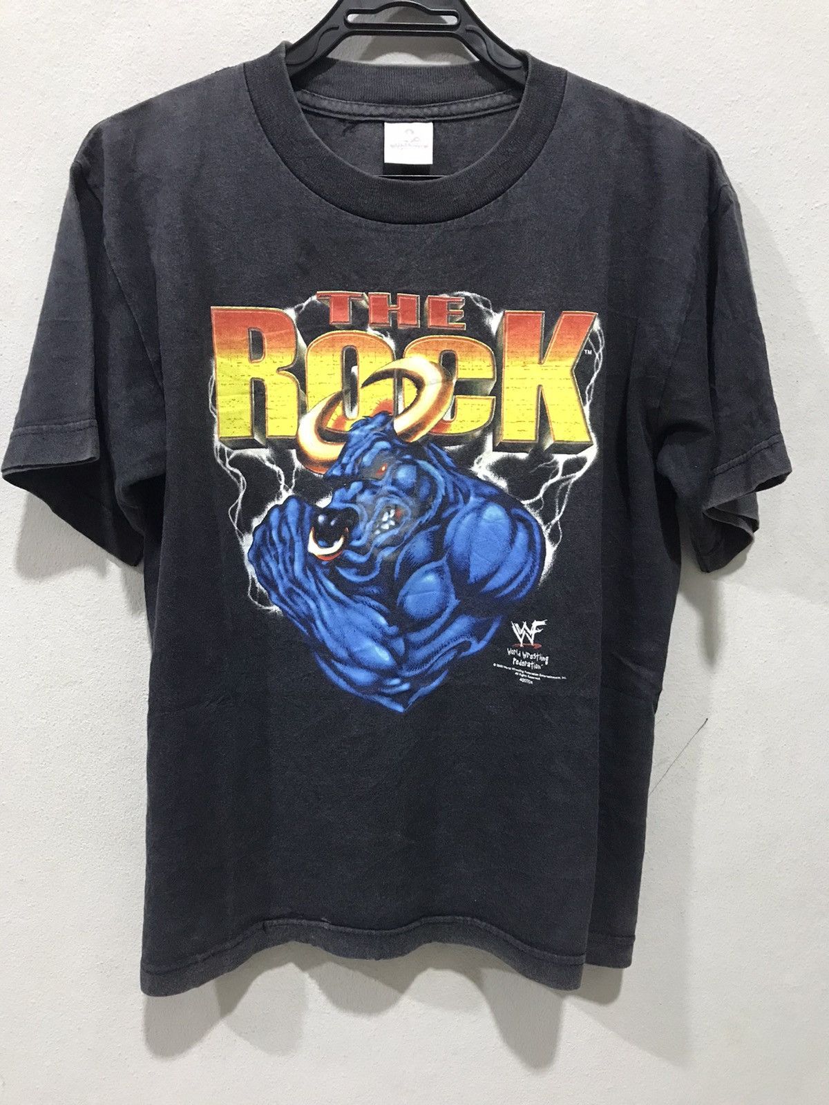 Vintage × WWE × WWF Vintage WWE WWF The Rock Blue Bull Size US L / EU 52-54 / 3 - 1 Thumbnail