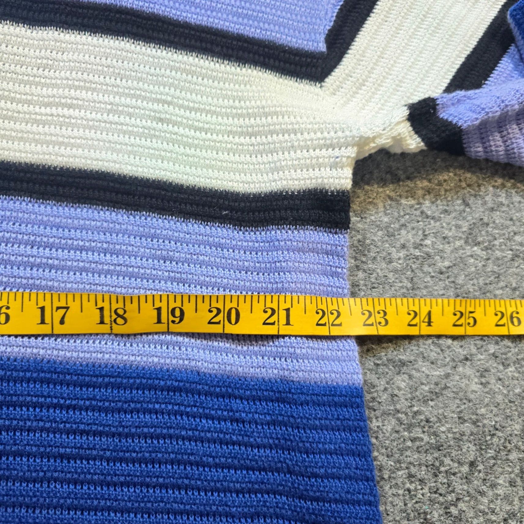 Talbots Talbots Sweater Women XL Blue Stripe Chunky Knit Long Sleeve Stretch Casual | Pullover | Round Neck | Knit Fabric | Regular Fit | Wool-Free? (no) Size XL / US 12-14 / IT 48-50 - 5 Thumbnail