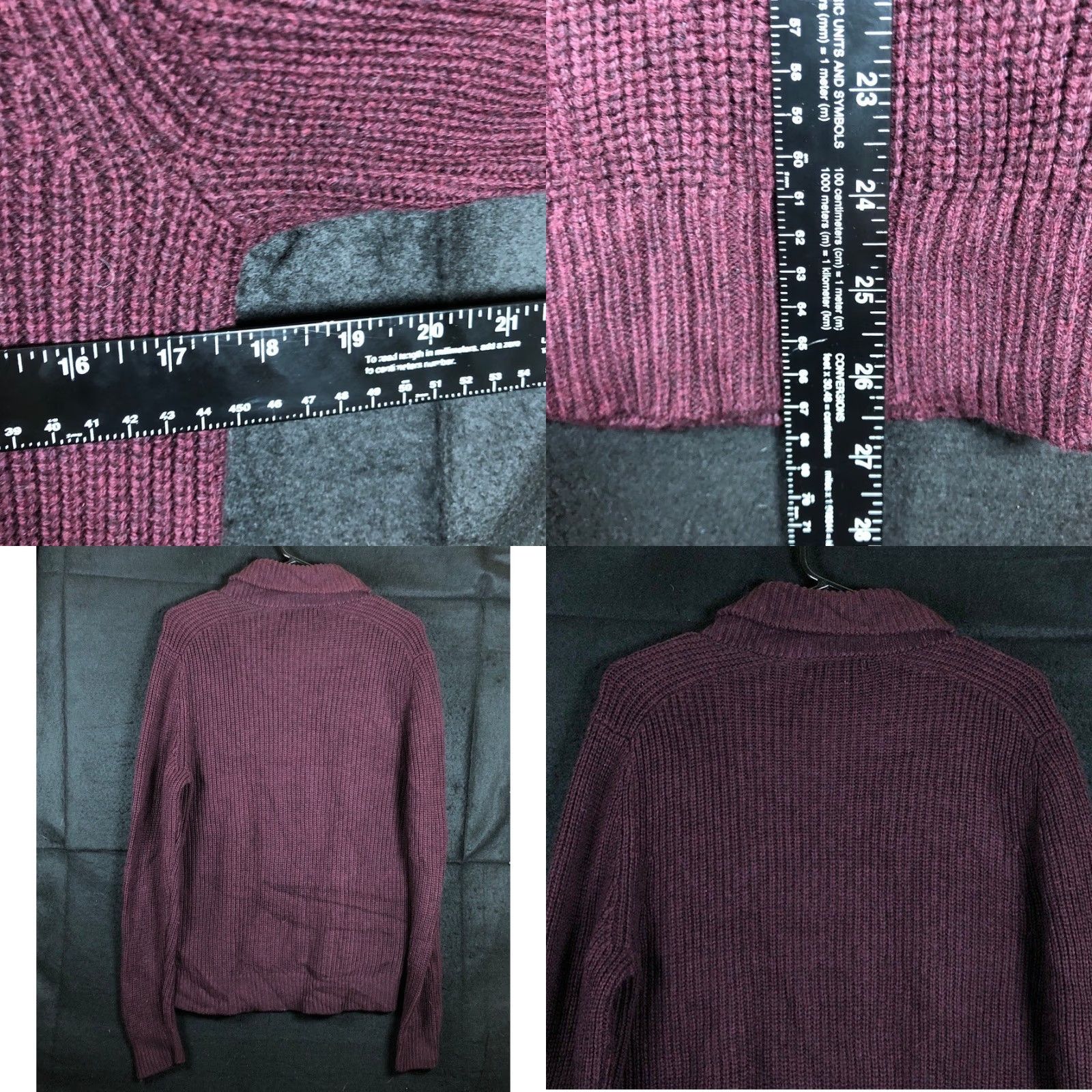 Banana Republic Banana Republic Mens Sweater Knit Wool Mock Neck Small Maroon Ribbed Size US S / EU 44-46 / 1 - 8 Thumbnail