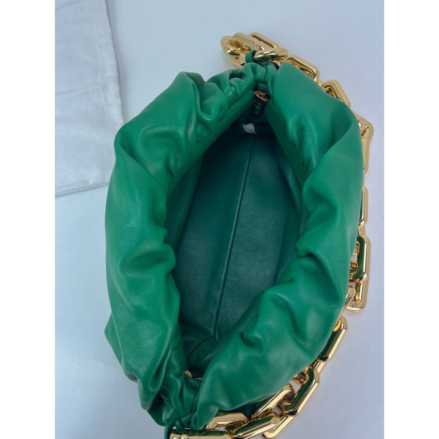 Bottega Veneta Bottega Veneta Green Chain Leather Pouch Bag Clutch Size ONE SIZE - 6 Thumbnail