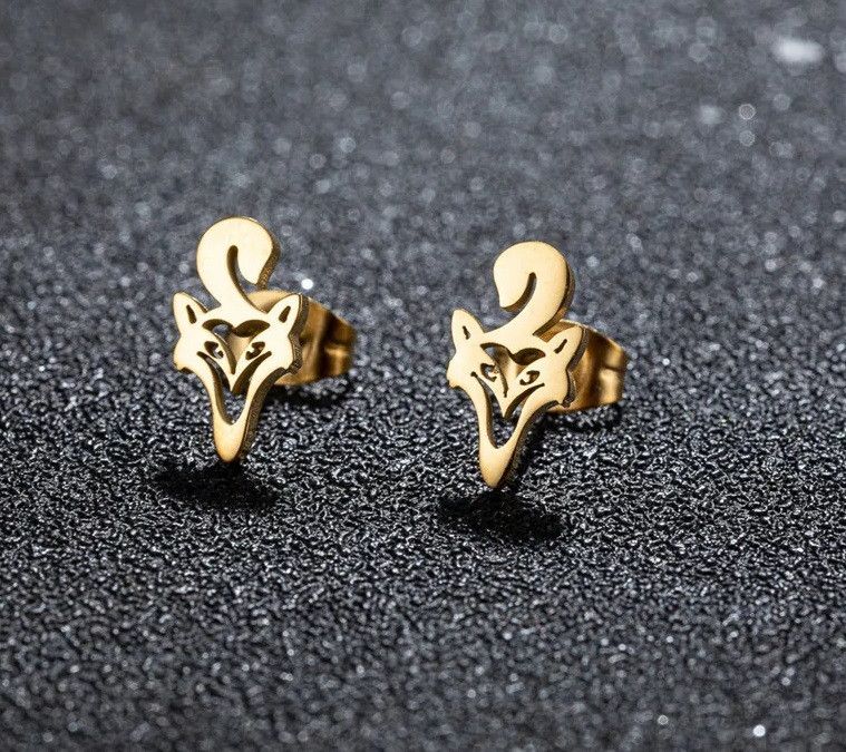 Jewelry Funny Fox Mini Stud Earrings Charm Earring Gift Size ONE SIZE - 2 Thumbnail