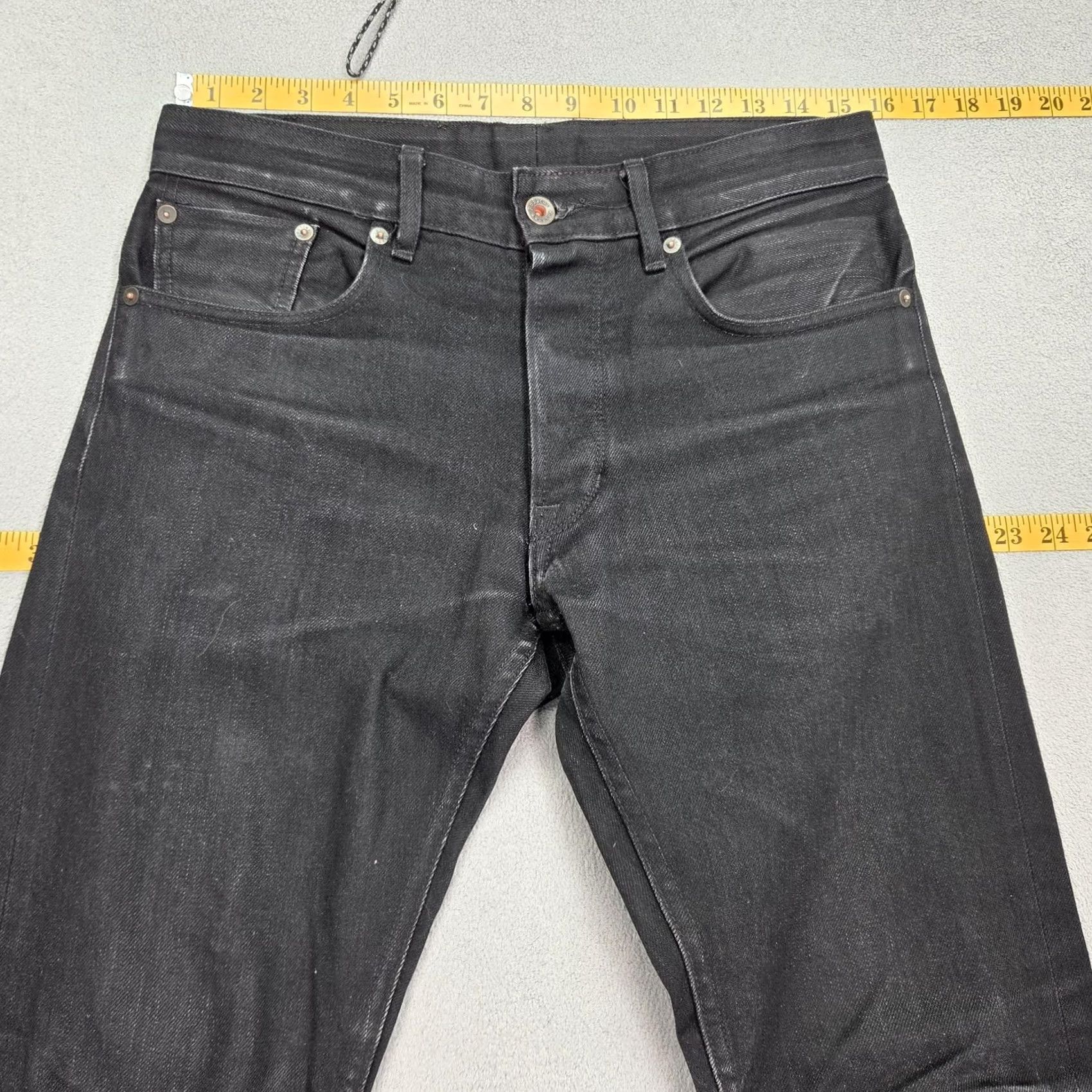Railcar Fine Goods Railcar Fine Goods Jeans Mens Straight Denim 5-Pocket Block Selvedge Black 31x29 USA Made Size US 31 - 2 Thumbnail