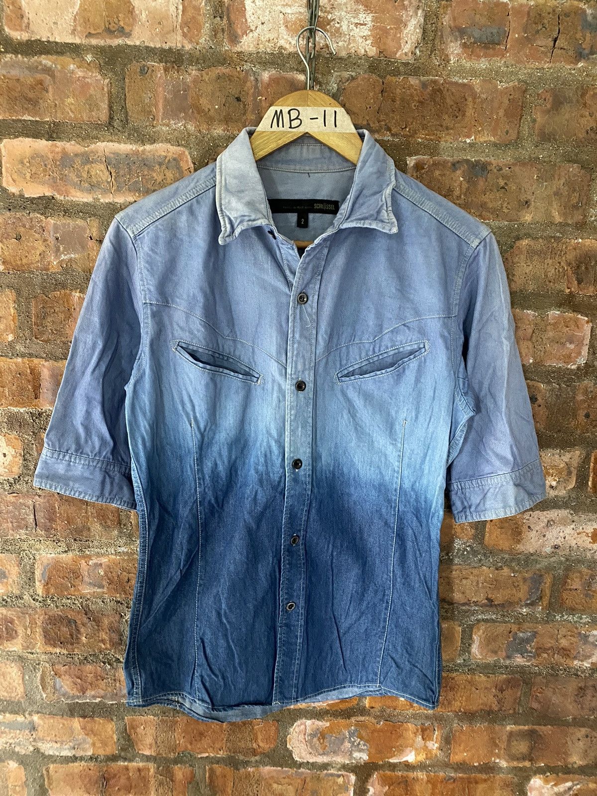Schlussel 2000s Smile pocket gradian western shirt Size US S / EU 44-46 / 1 - 2 Thumbnail
