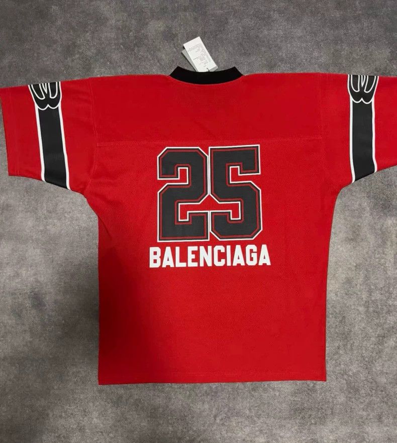 Balenciaga Balenciaga Double Ring Rugby Jersey Number 25 Short Sleeve Size US S / EU 44-46 / 1 - 2 Thumbnail