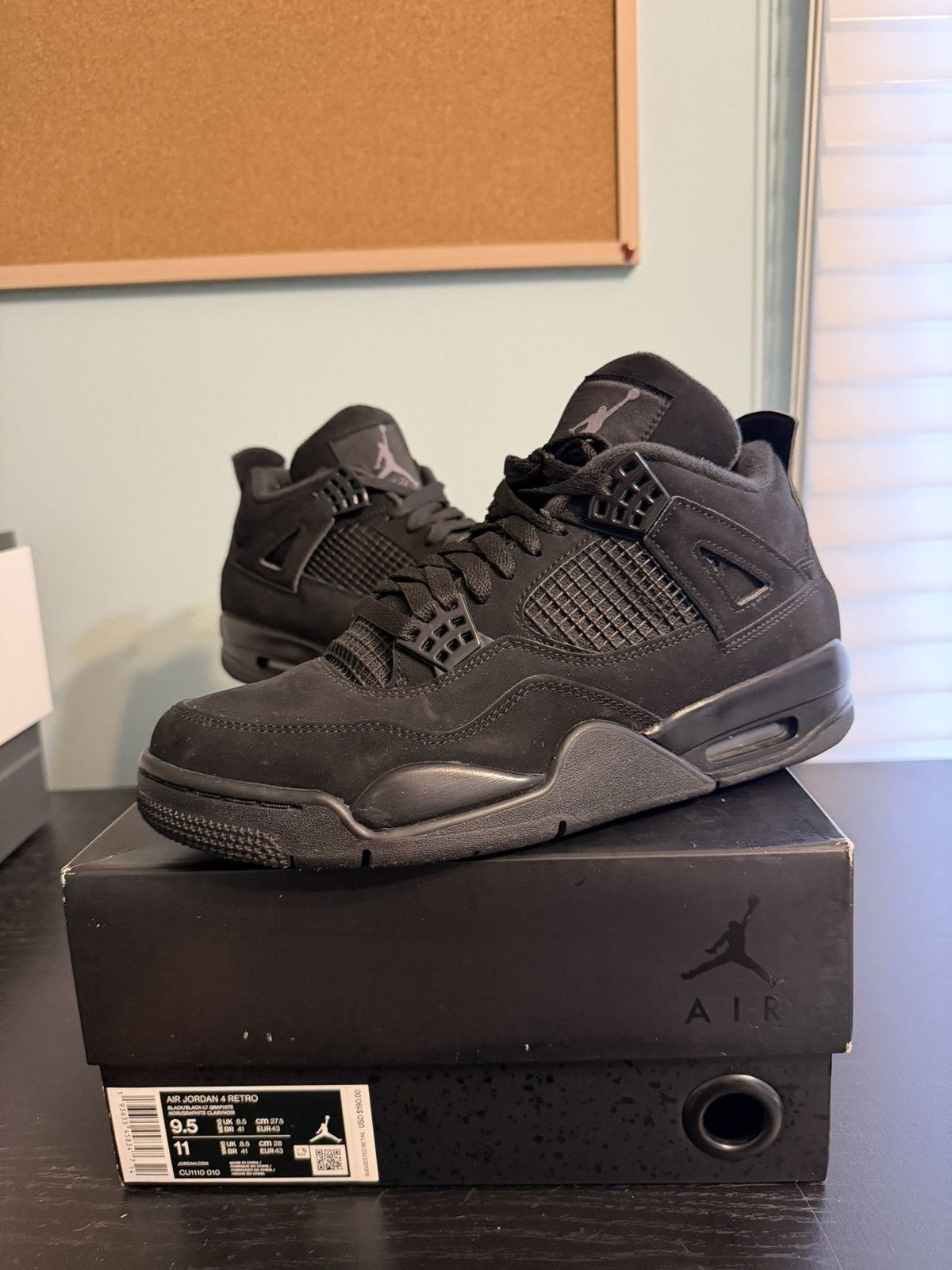 Jordan Brand Jordan Retro 4 Black Cat (2020) Size US 9.5 / EU 42-43 - 2 Thumbnail