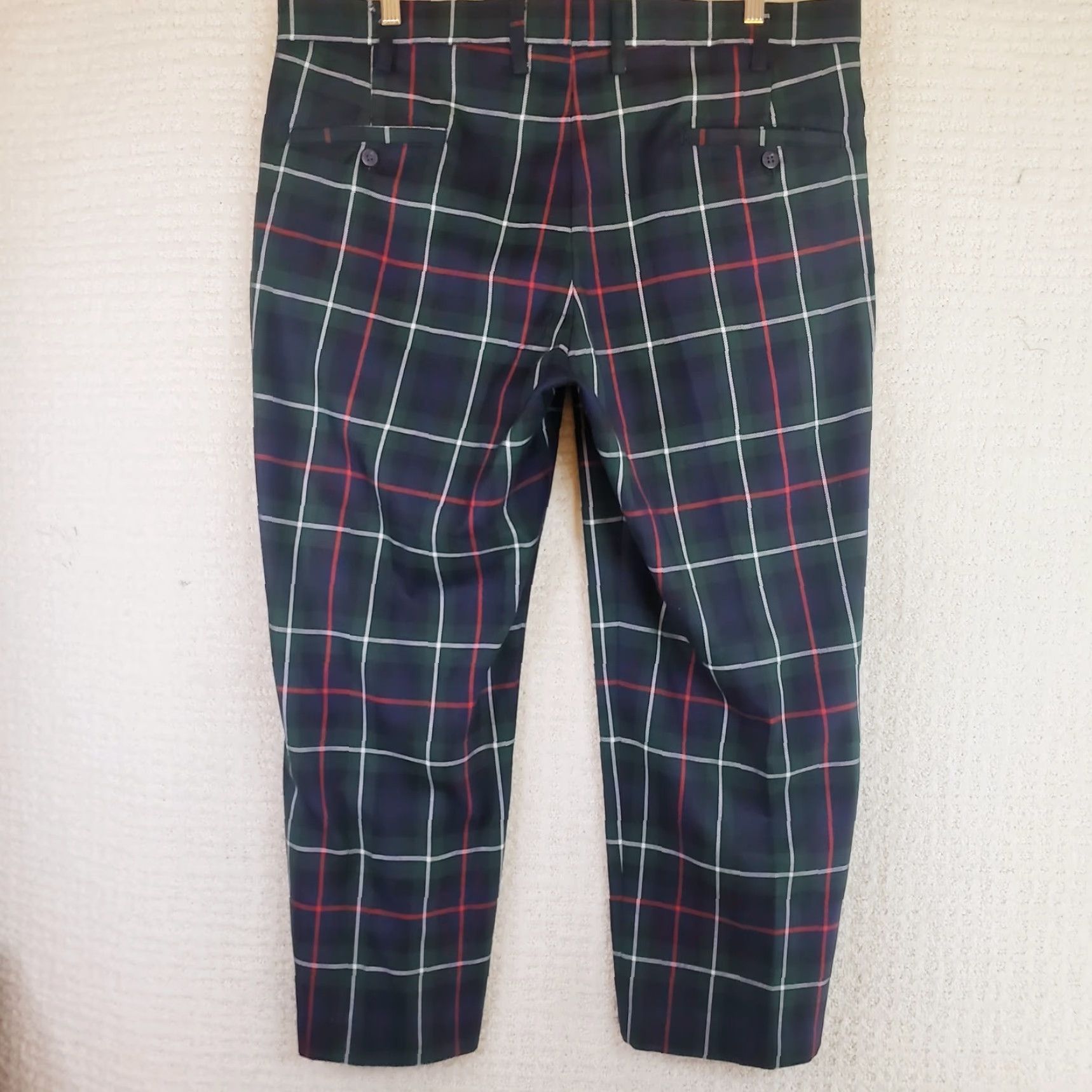 Etro Murray Golf By Broadsword Mens Multi Color Retro Plaid Pants 40x27 Regular Straight Front Hipster Preppy Golf Pants Colors Size US 40 / EU 56 - 7 Thumbnail