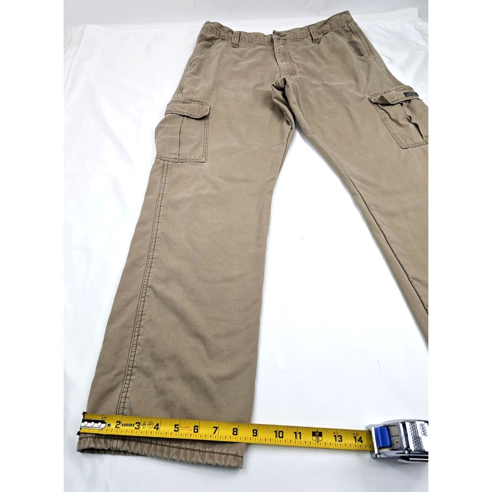 Wrangler Wrangler Cargo Pants Men 36x34 Fleece Lined Beige Relaxed Fit Cargo Utility Workwear Pants Size US 36 / EU 52 - 3 Thumbnail
