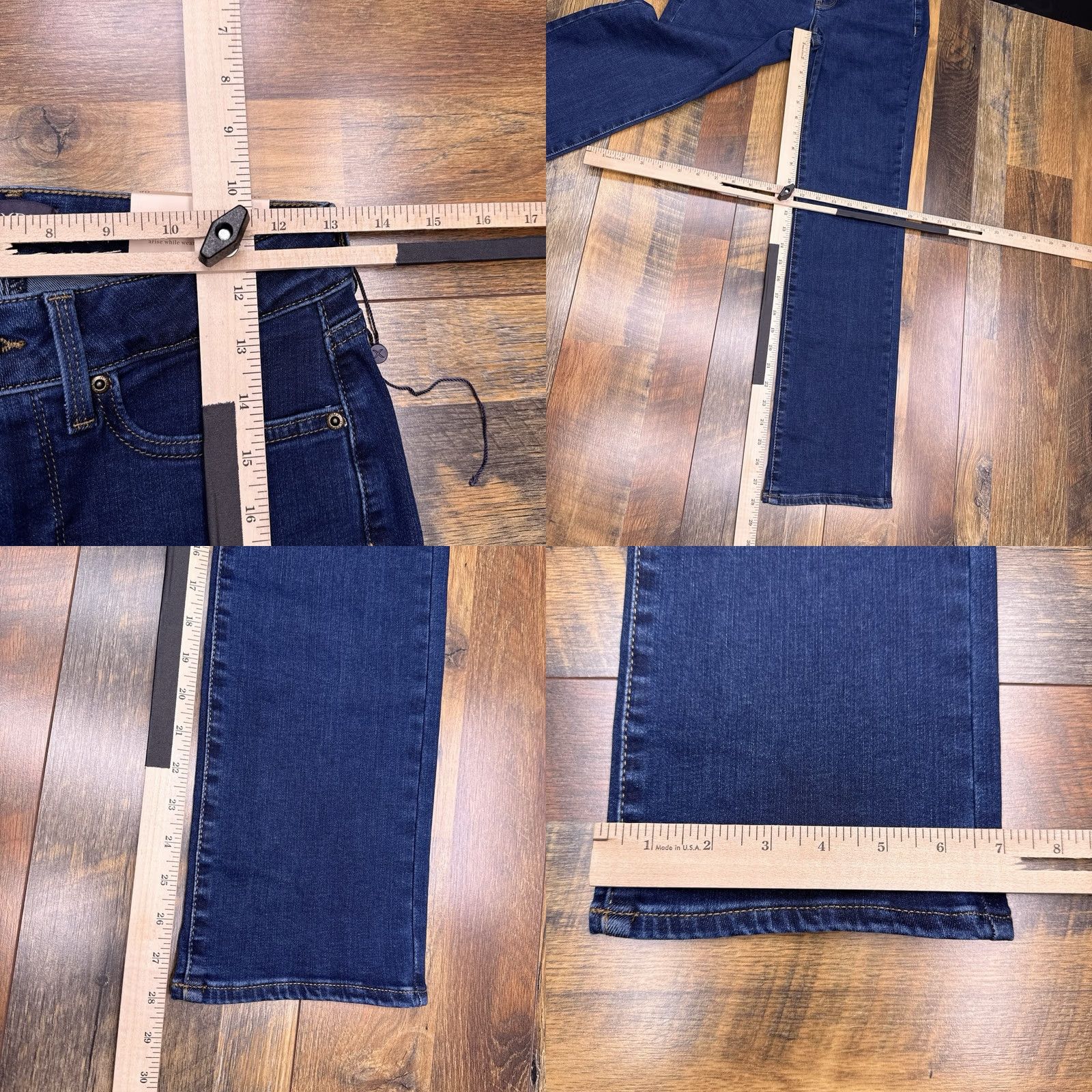 NYDJ NYDJ Marilyn Straight Jeans 0P Petite Mid Rise Stretch Denim Button Logo 5-Pocket Blue Jeans Mens Womens Girls Boys Size 25" / US 0 / IT 36 - 9 Thumbnail