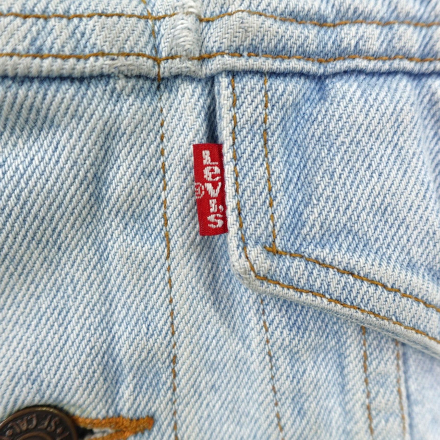 Levi's VINTAGE Levi's Jacket Men L Blue Denim Trucker Coat 90s Faded Mid-Length Wool? (Note: avoid wool) Size US 33 - 4 Thumbnail