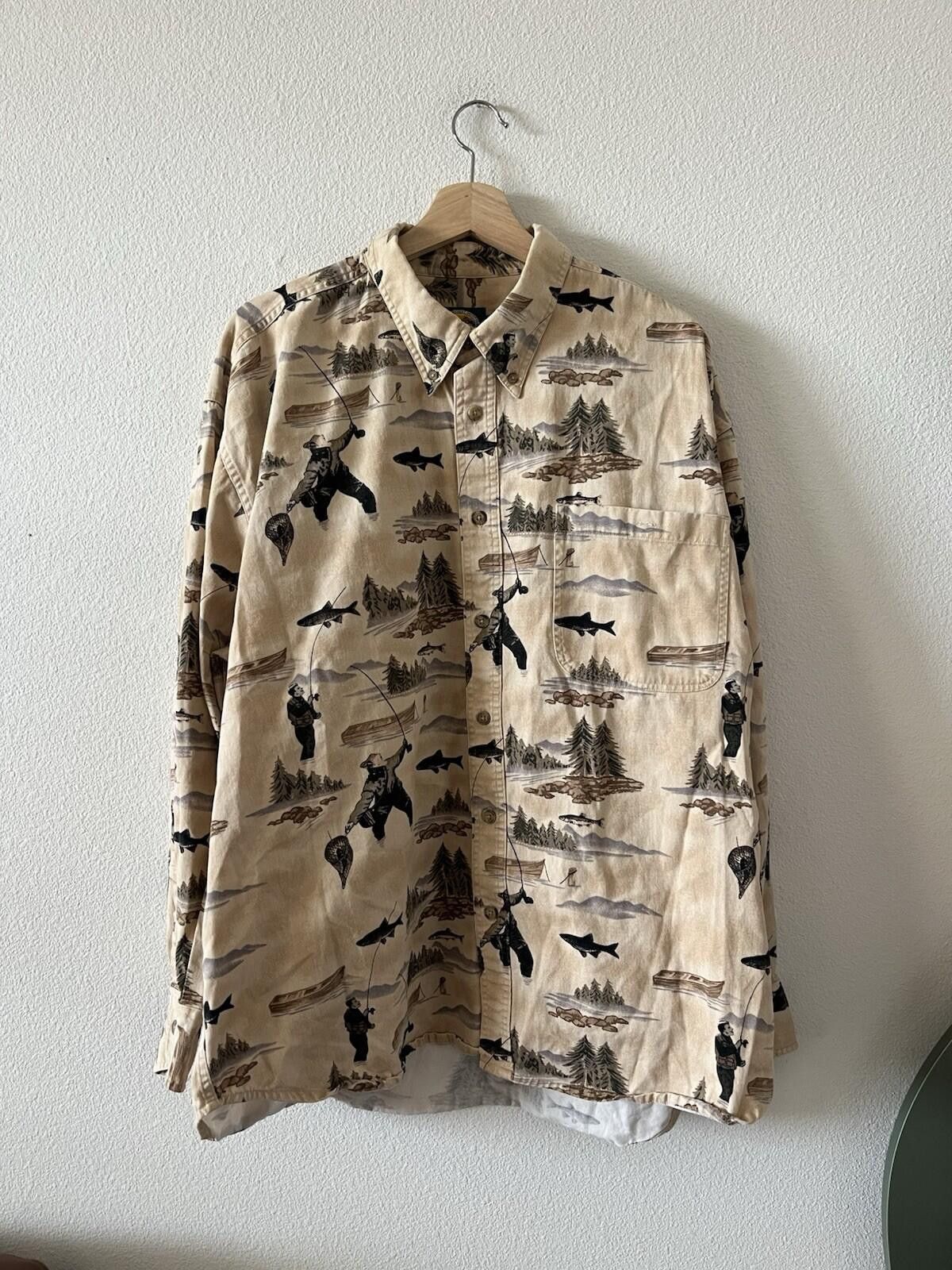 Cabelas Vintage Cabelas Fishing All Over Print Shirt Men XL Size US XL / EU 56 / 4 - 1 Thumbnail