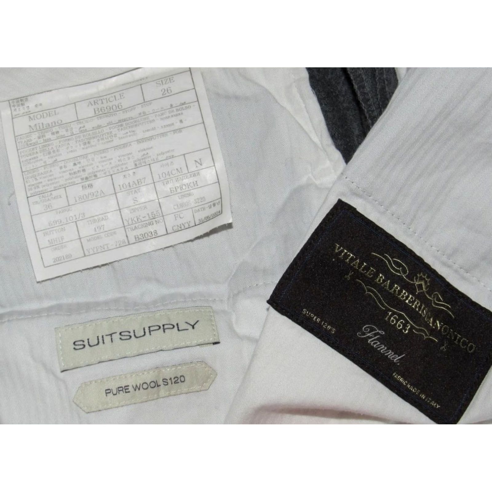 Suitsupply Suitsupply Milano Wool Grey Flannel Dress Pants 36 x 30 Dress Pants Mens 36 Grey Wool Flannel Inseam 30 Regular 36 Size 36R - 5 Thumbnail