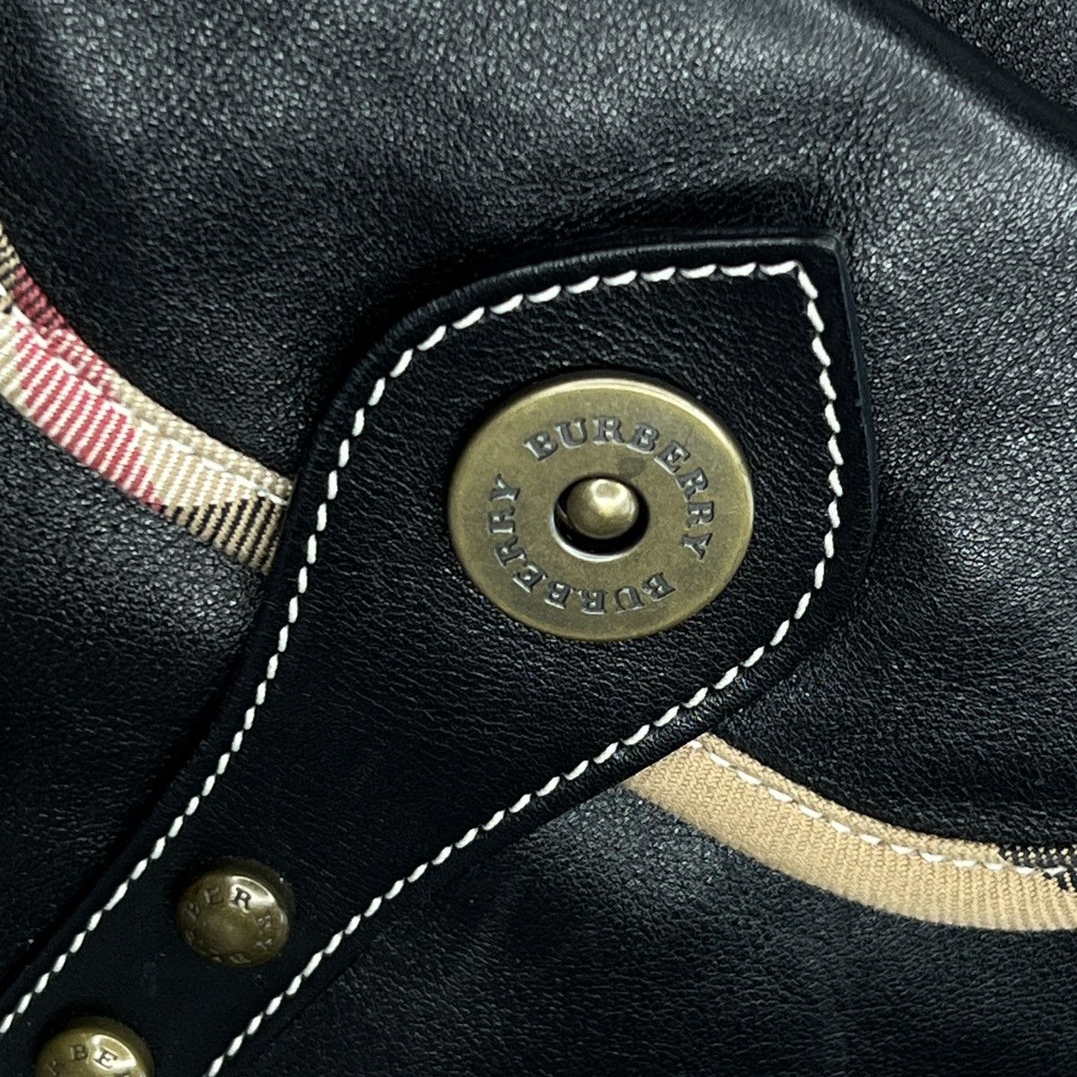 Burberry Burberry Shoulder Bag Black Genuine Leather Nova Check Rare Size ONE SIZE - 4 Thumbnail
