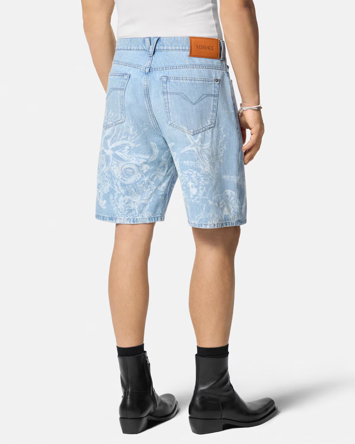 Versace o1s22i1n0125 Denim Bermuda Short in Light Blue Size US 33 - 5 Thumbnail